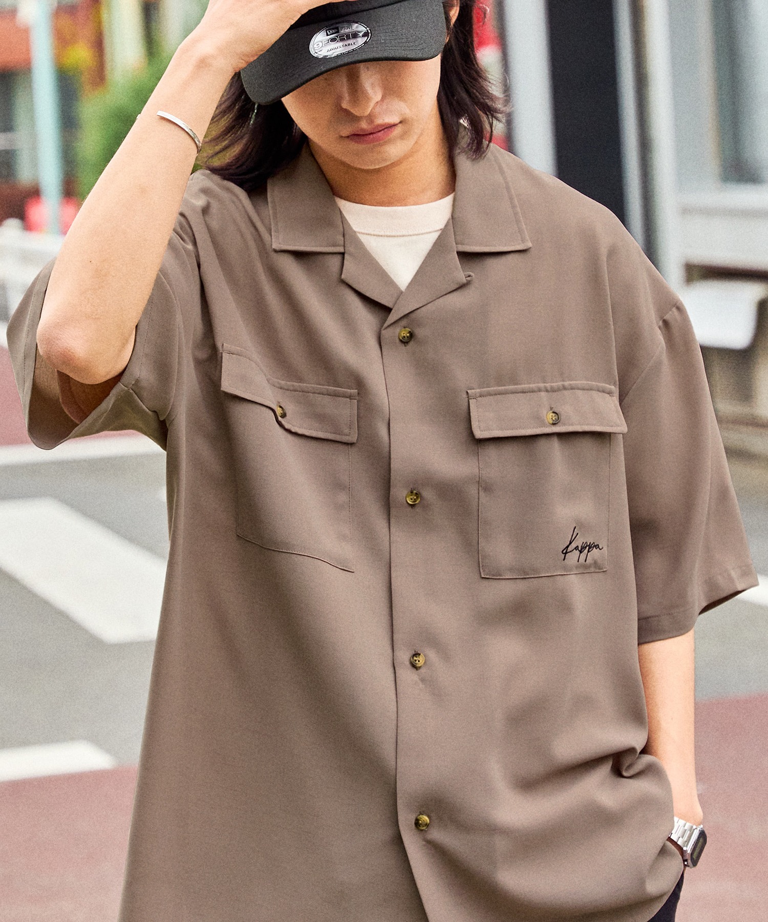 Kappa/カッパ  リラックスオープンカラー/レギュラーカラーシャツ オーバーサイズCPO半袖シャツ