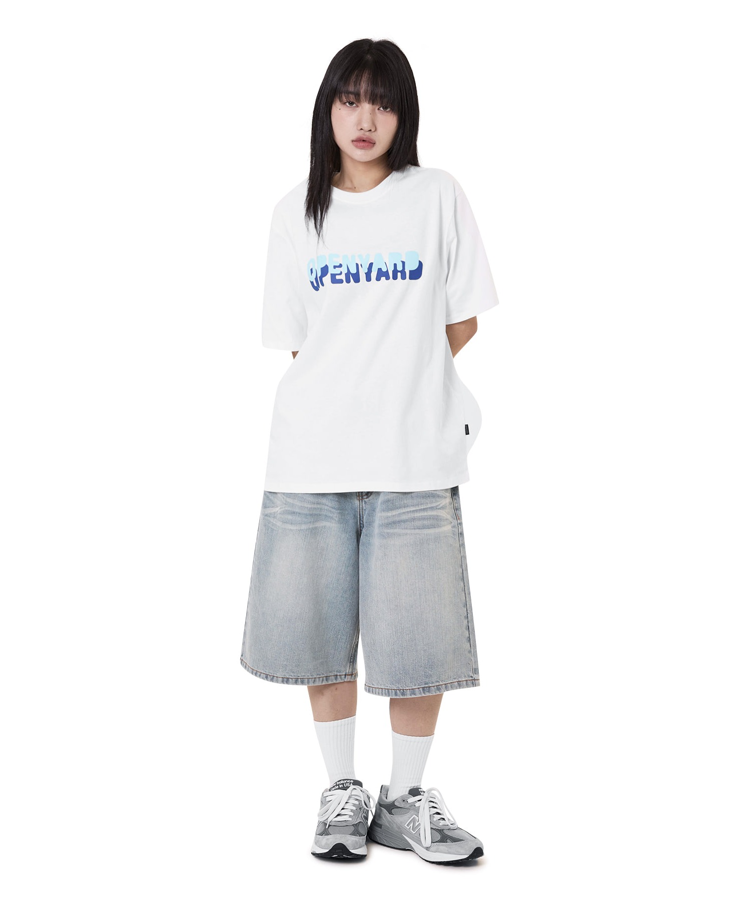 ★OY★OVERLAY LOGO TEE - WHITE★正規品/韓国直送料込/人気 OY/オーワイ』 LOGO OVERLAY TEE/ロゴオーバーレイ半袖Tシャツ