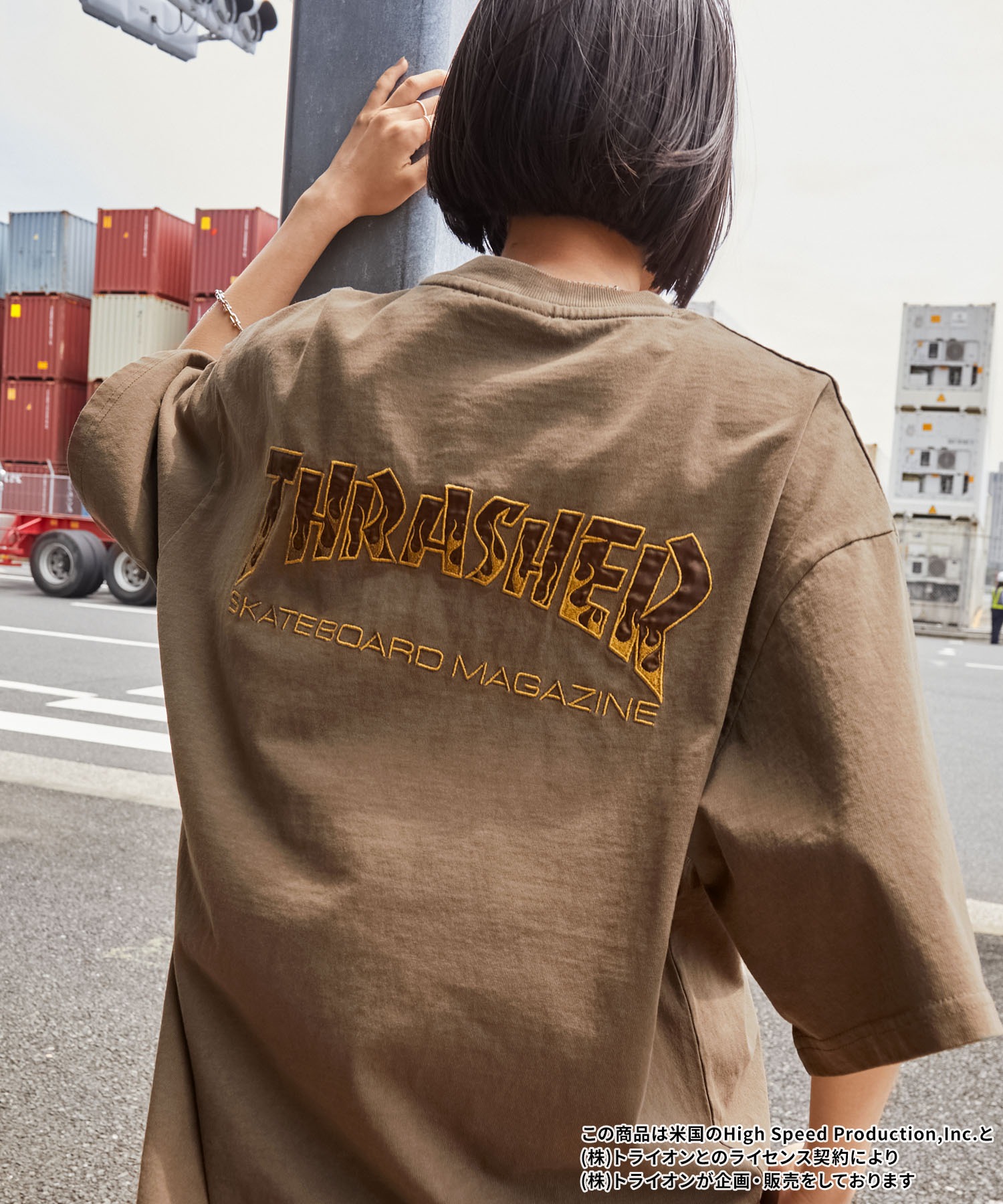 M thrasher スラッシャー tシャツ THRASHER スラッシャー 半袖 Tシャツ メンズ フロント刺繍