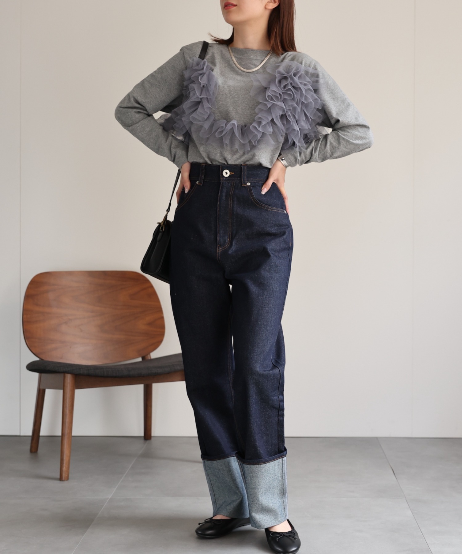 model：162cm 着用サイズ：F