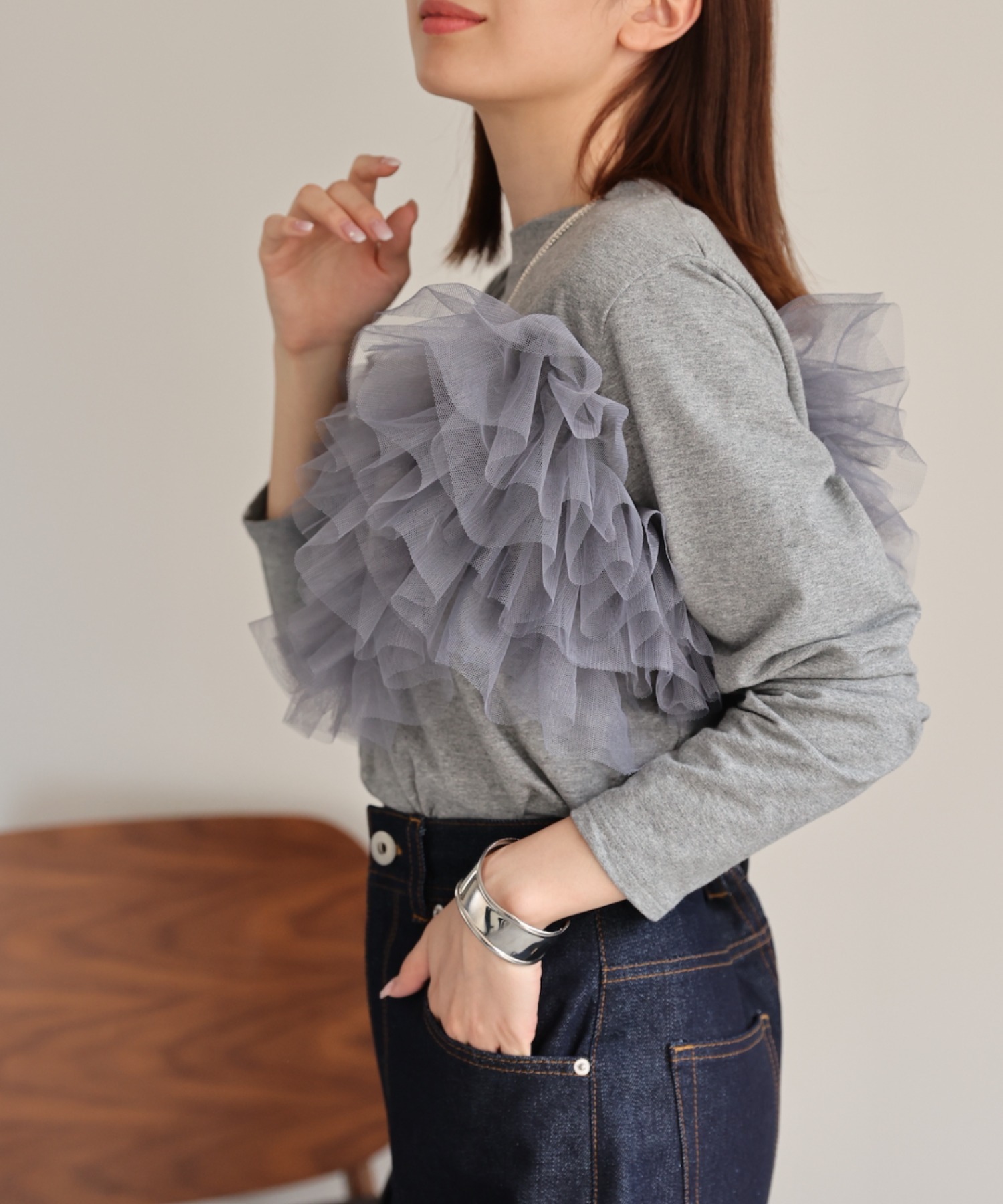 model：162cm 着用サイズ：F