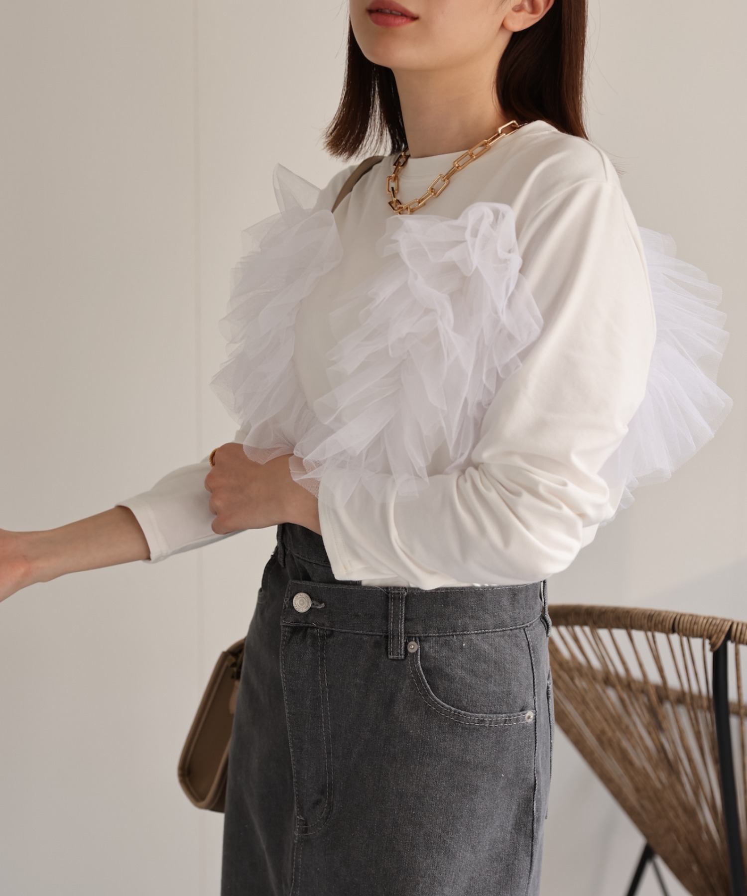 model：162cm 着用サイズ：F