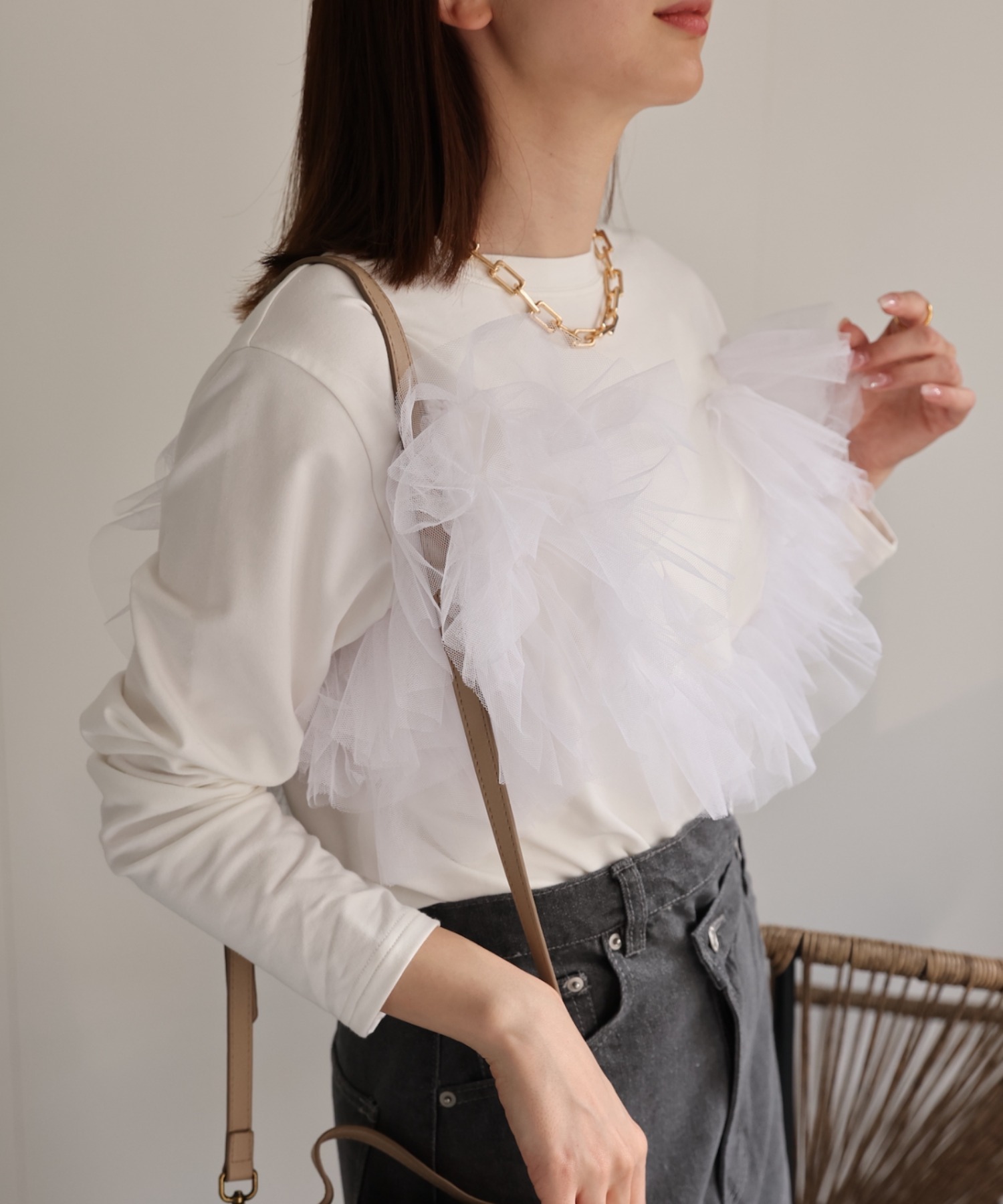 model：162cm 着用サイズ：F