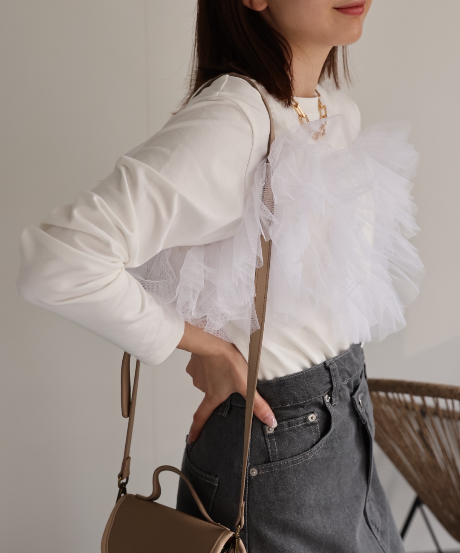 model：162cm 着用サイズ：F