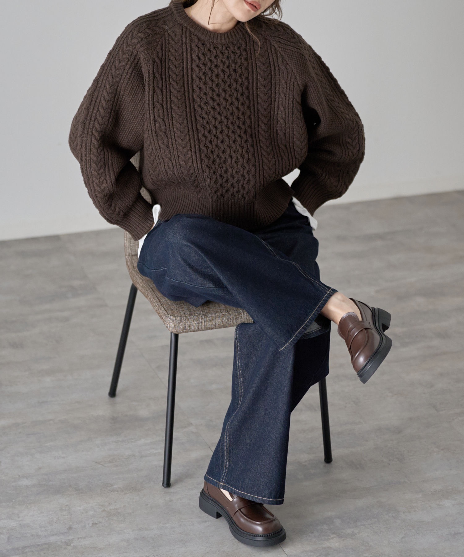 model: 163cm. 着用サイズ：FREE