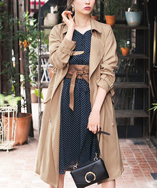 サッシュベルト付プリントワンピース Urban Tales Com