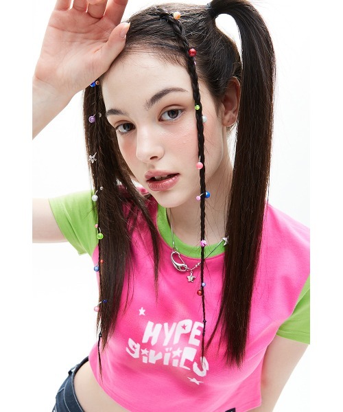 LUV IS TRUE★韓国★新作★人気★VS STAR CROP TEE 半袖T 2色 A'GEM/9 × .kom 『LUV IS TRUE/ラブ イズ トゥルー』VS STAR