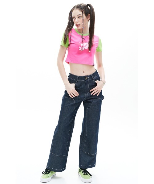 LUV IS TRUE★韓国★新作★人気★VS STAR CROP TEE 半袖T 2色 A'GEM/9 × .kom 『LUV IS TRUE/ラブ イズ トゥルー』VS STAR