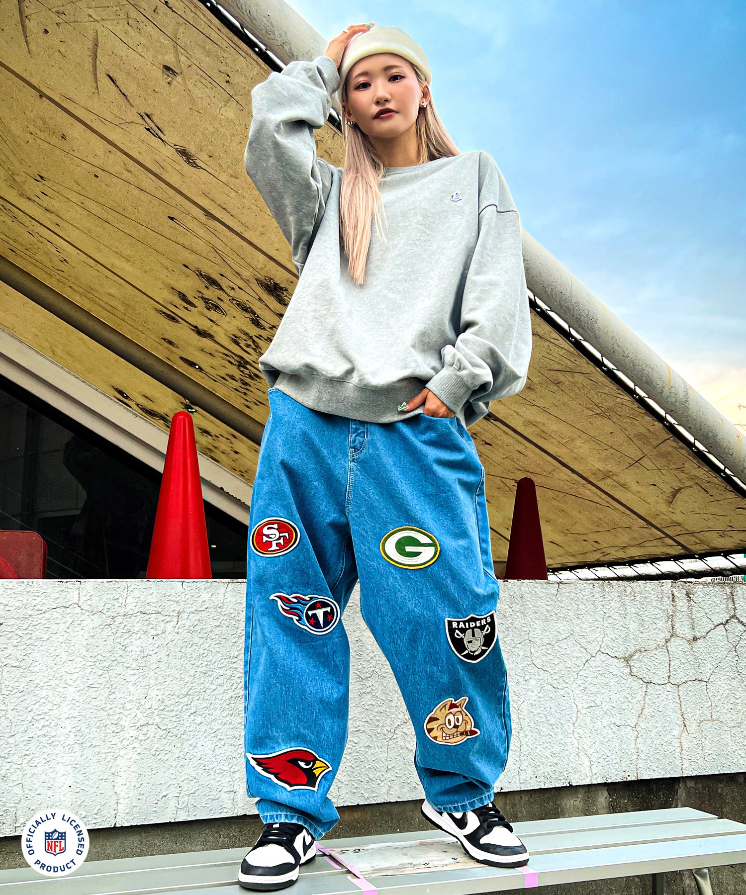 NFL×A'gem TEAM PATCH SWEATSHIRT］チームワッペンスウェットシャツ A