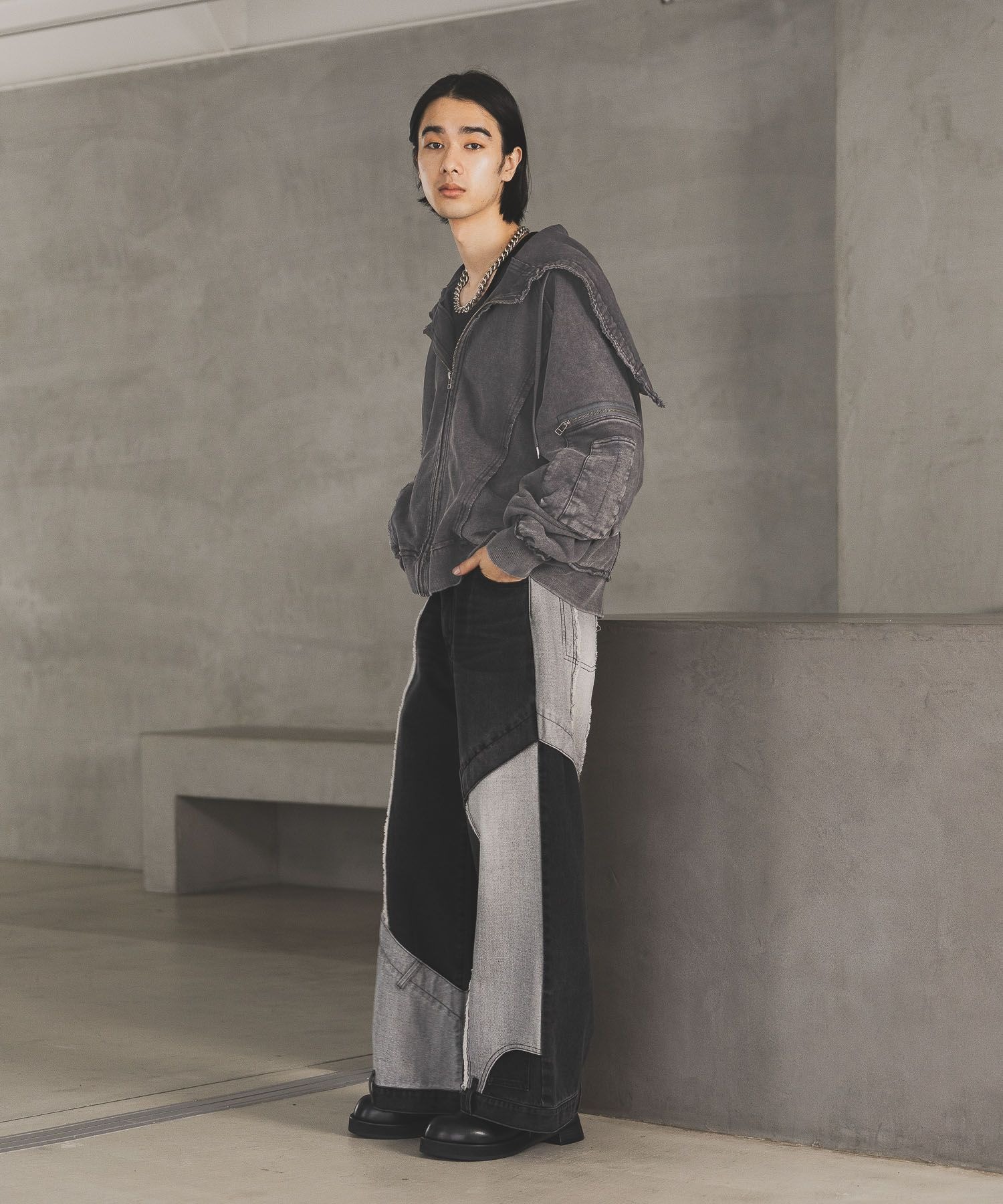 UNDERGROUND MODE SET UP対応】ピグメントダブルポケットZIPパーカー(HARE)