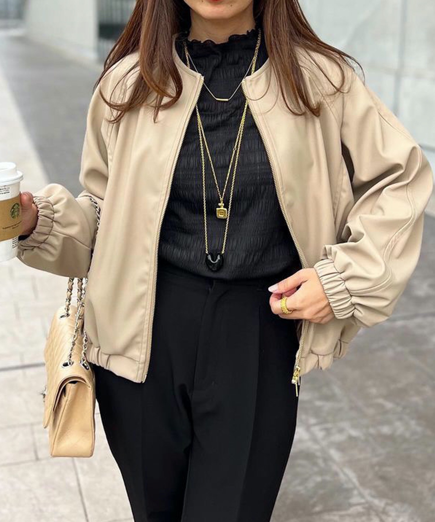 フェイクレザーノーカラーブルゾン Emma Taylor│STYLEDOOR スタイルドア