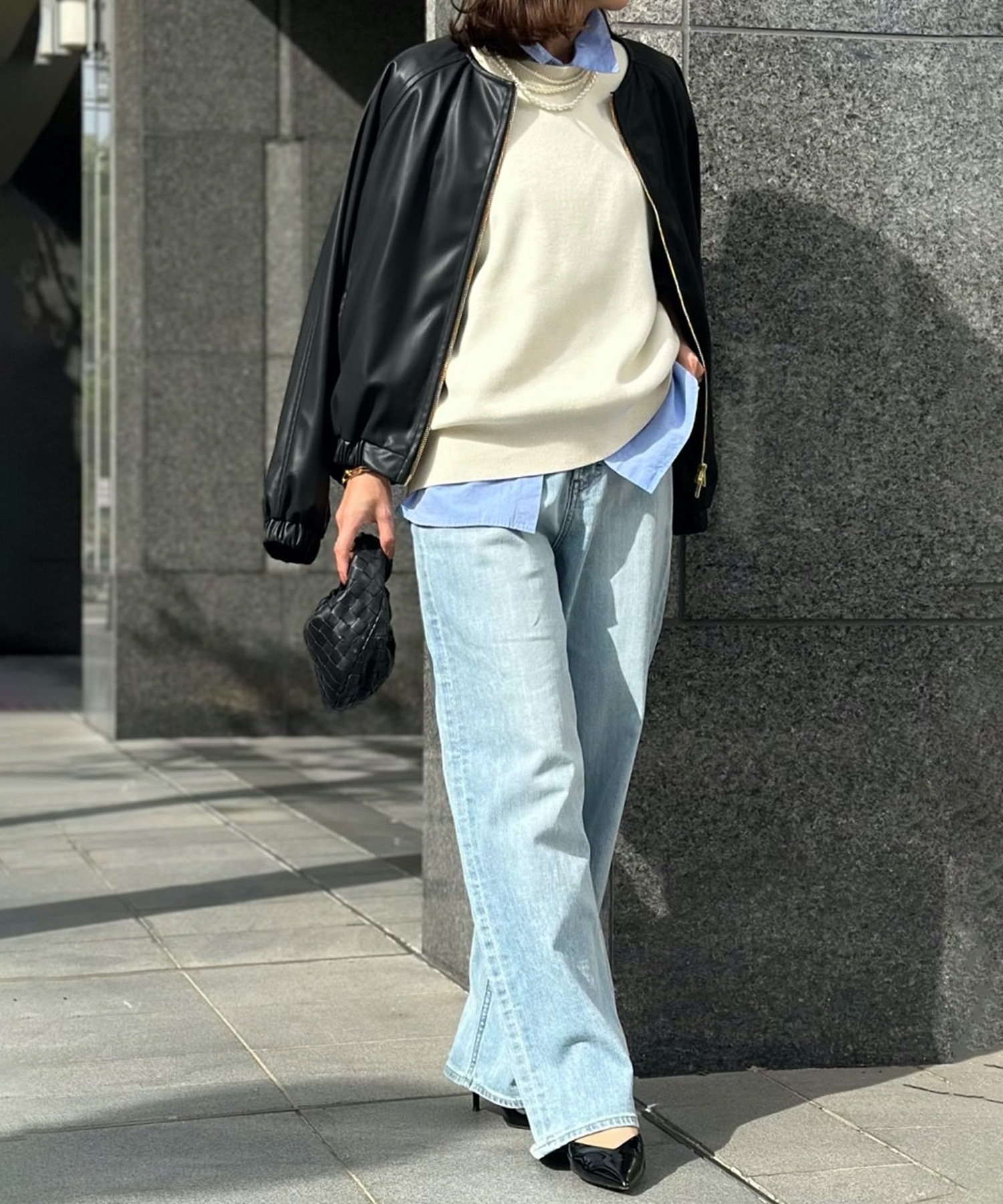 フェイクレザーノーカラーブルゾン Emma Taylor│STYLEDOOR スタイルドア