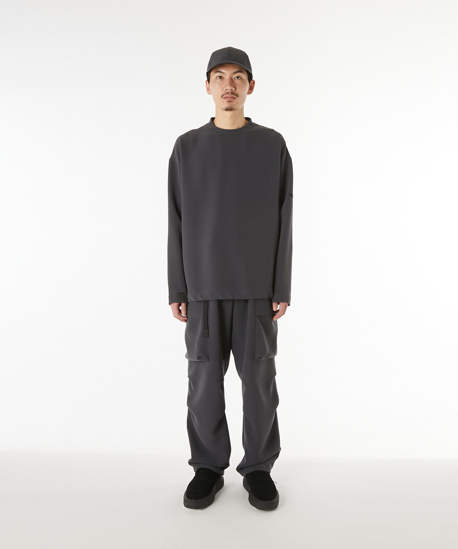 SOPHNET. ブラックチャイナカバーオール 再販・定番】コードストッパーストラップキャミサロペット