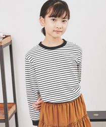 【coen キッズ/ジュニア】レトロボーダーリンガーTシャツ