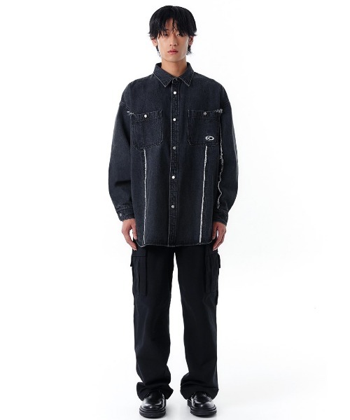 OY/オーワイ』W.L CUTTING WASHED DENIM SHIRTS/カッティングワッ