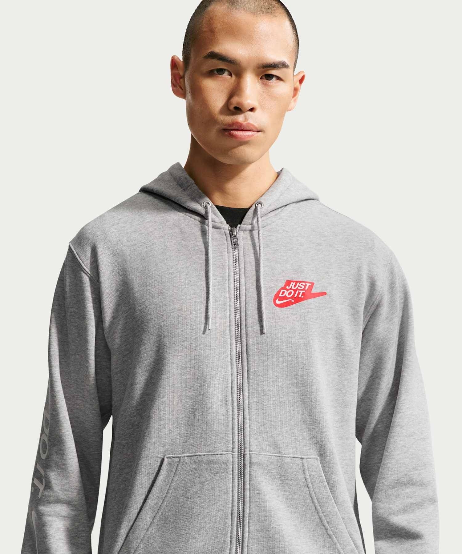 Nike Sportswear Club Men’s French Terry Full‑Zip Hoodie IF0726‑063 Dark Grey Heather