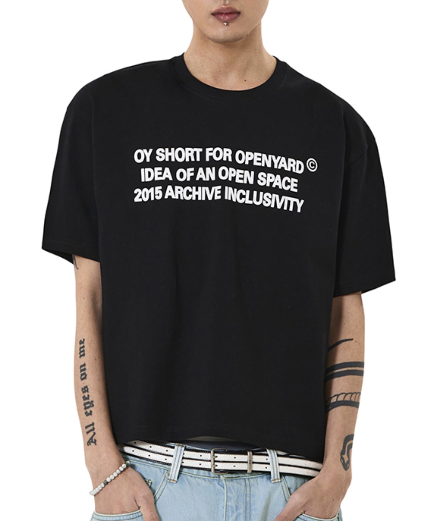 OY/オーワイ』ARCHIVE TEXT CROP TEE /アーカイブテキストクロップ T