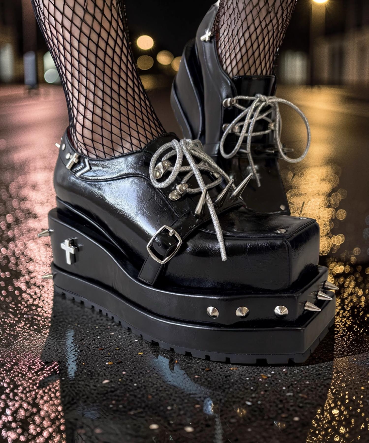 ジェフリーキャンベル　23.5cm厚底 厚底 レースアップシューズ JUST ABOUT│Jeffrey Campbell OFFICIAL