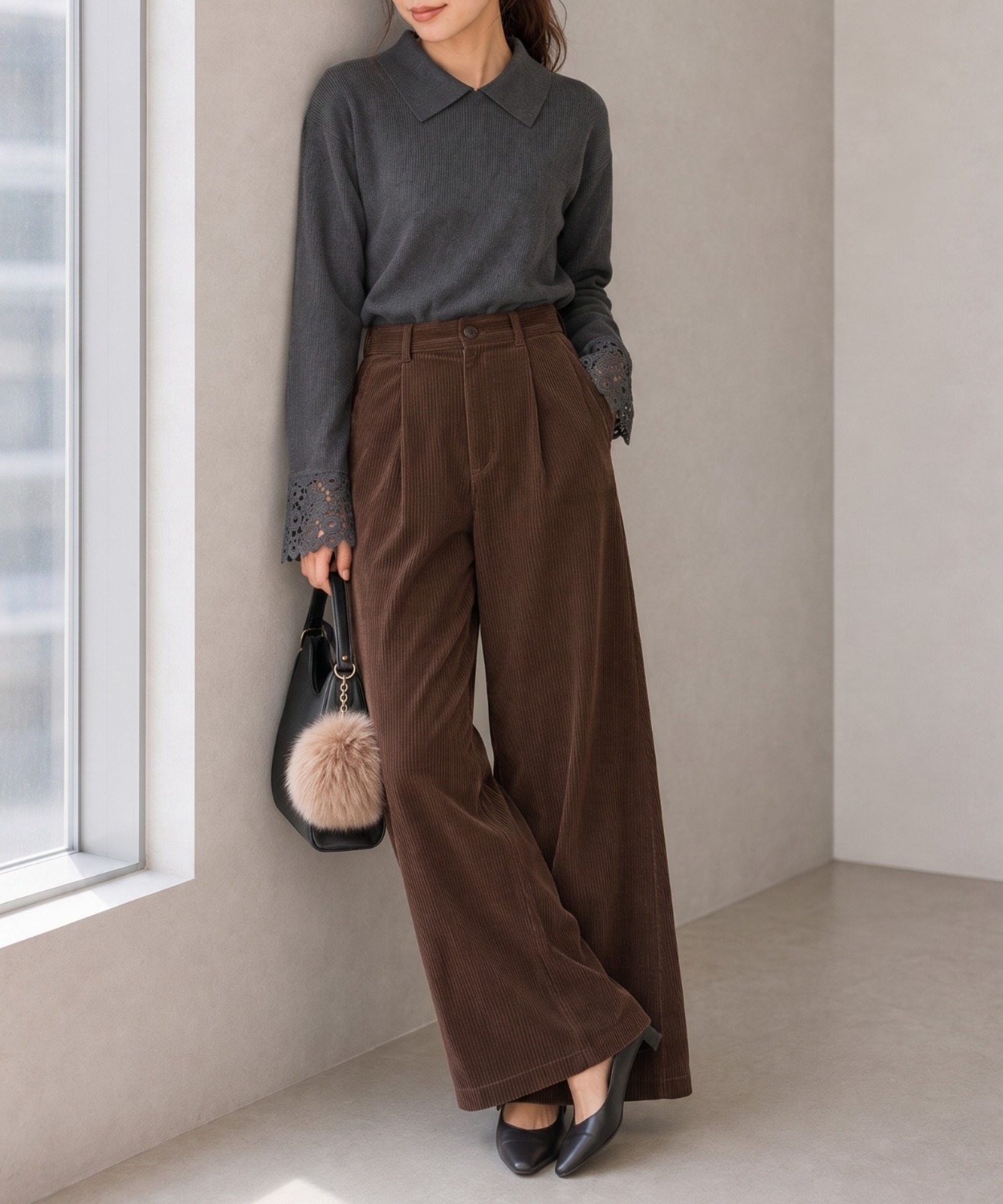 model：160cm
着用サイズ：F