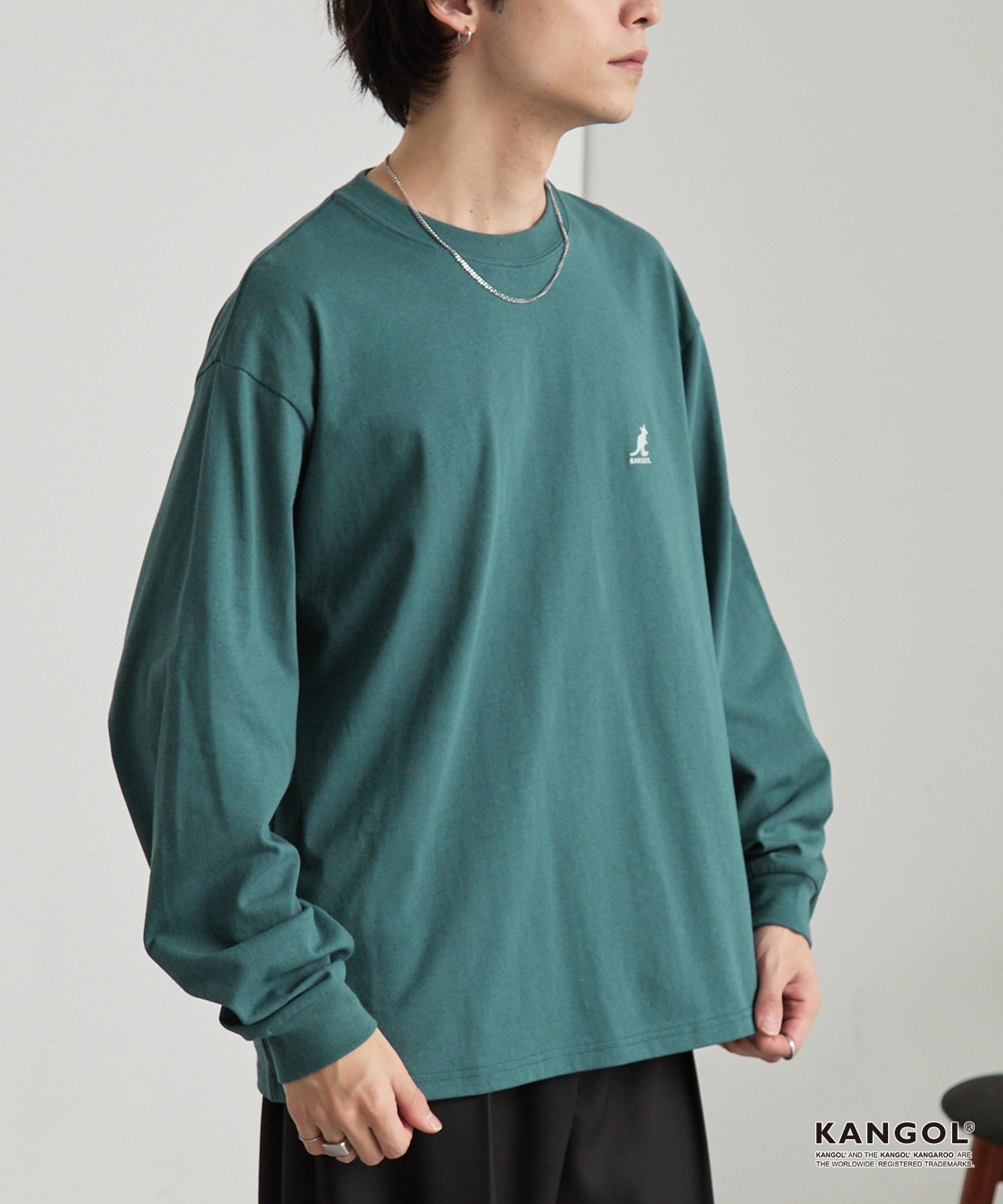 KANGOL/カンゴール 別注 ロゴ ワンポイント刺繍 オーバーサイズ長袖T