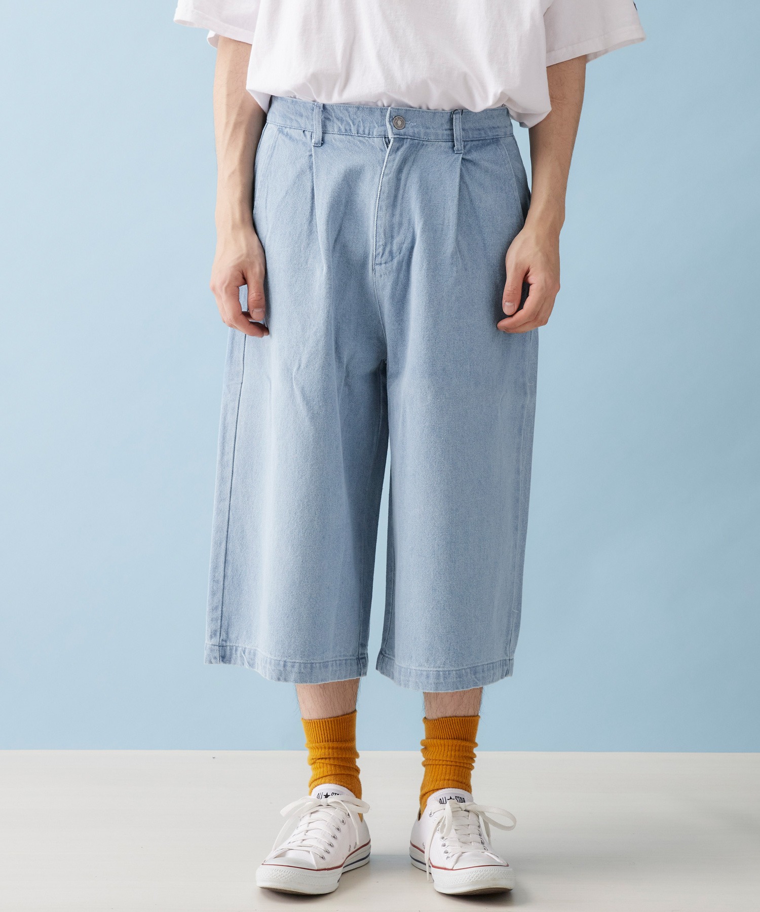 ワイドテーパードバルーンクロップドデニムパンツ(10oz DENIM