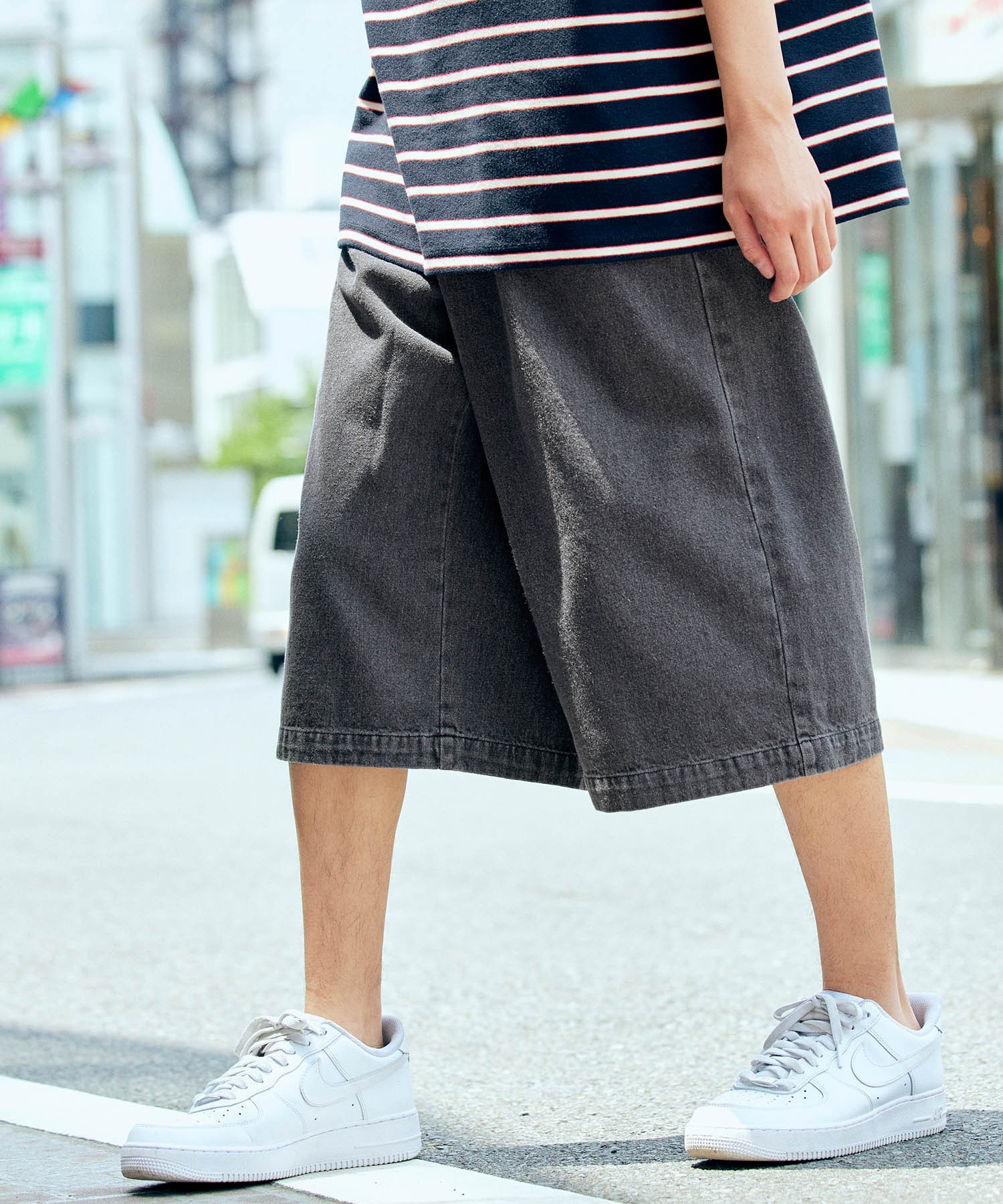 ワイドテーパードバルーンクロップドデニムパンツ(10oz DENIM