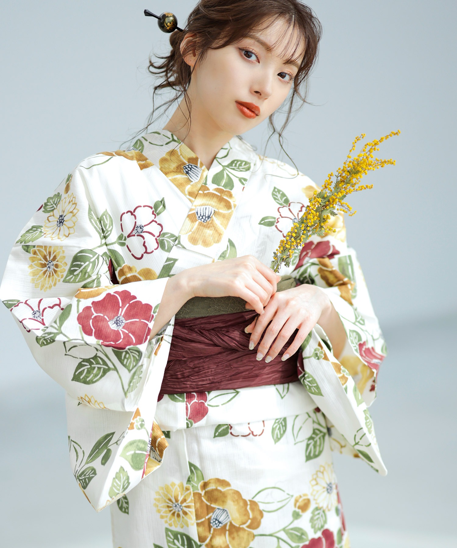 1人で着られる浴衣5点セット 和歌山染工日本染め（ゆかた・しわ