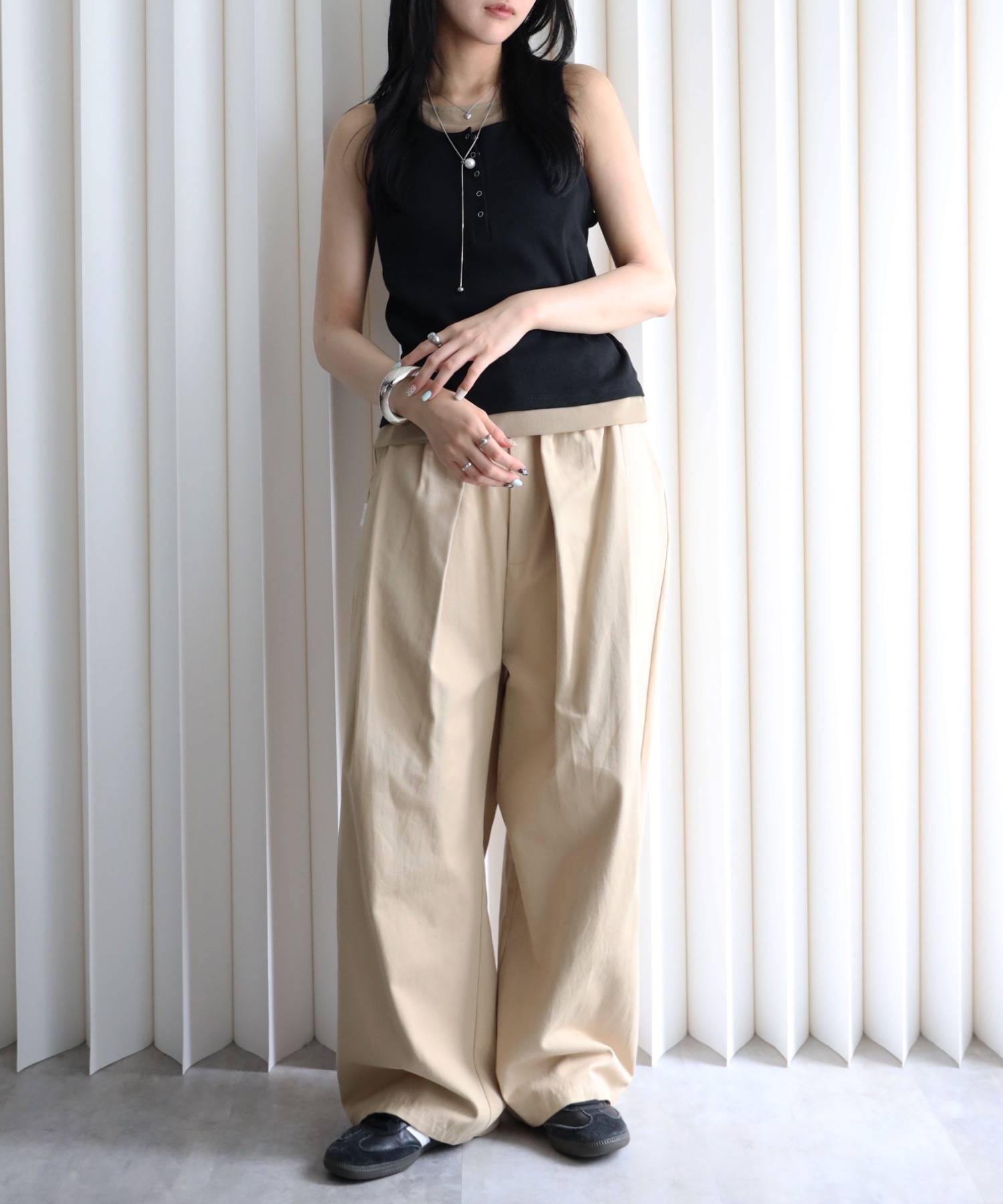 model：164cm. 着用サイズ：FREE