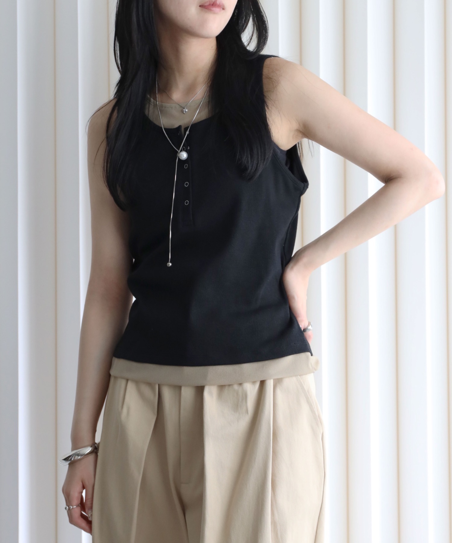 model：164cm. 着用サイズ：FREE