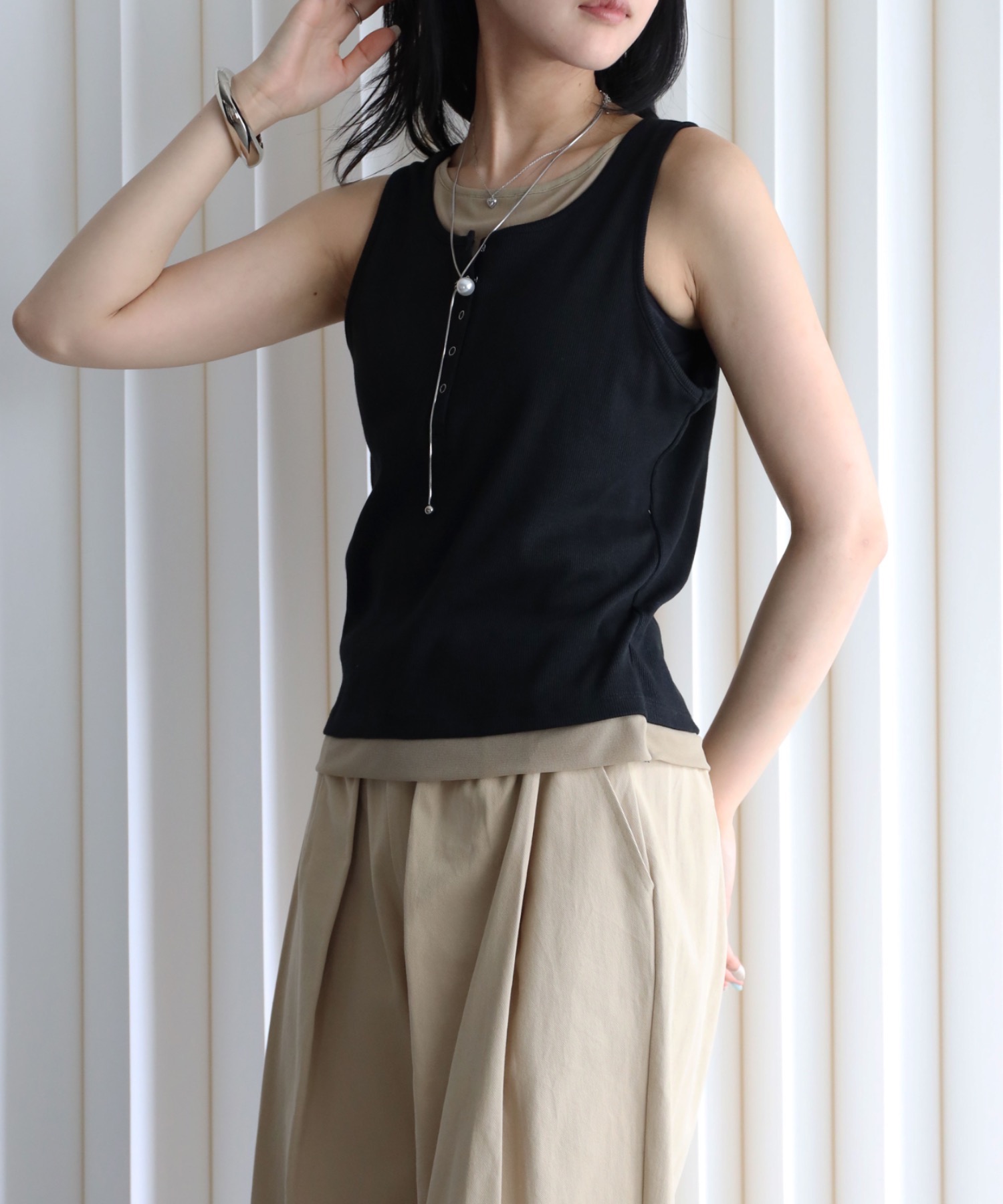 model：164cm. 着用サイズ：FREE