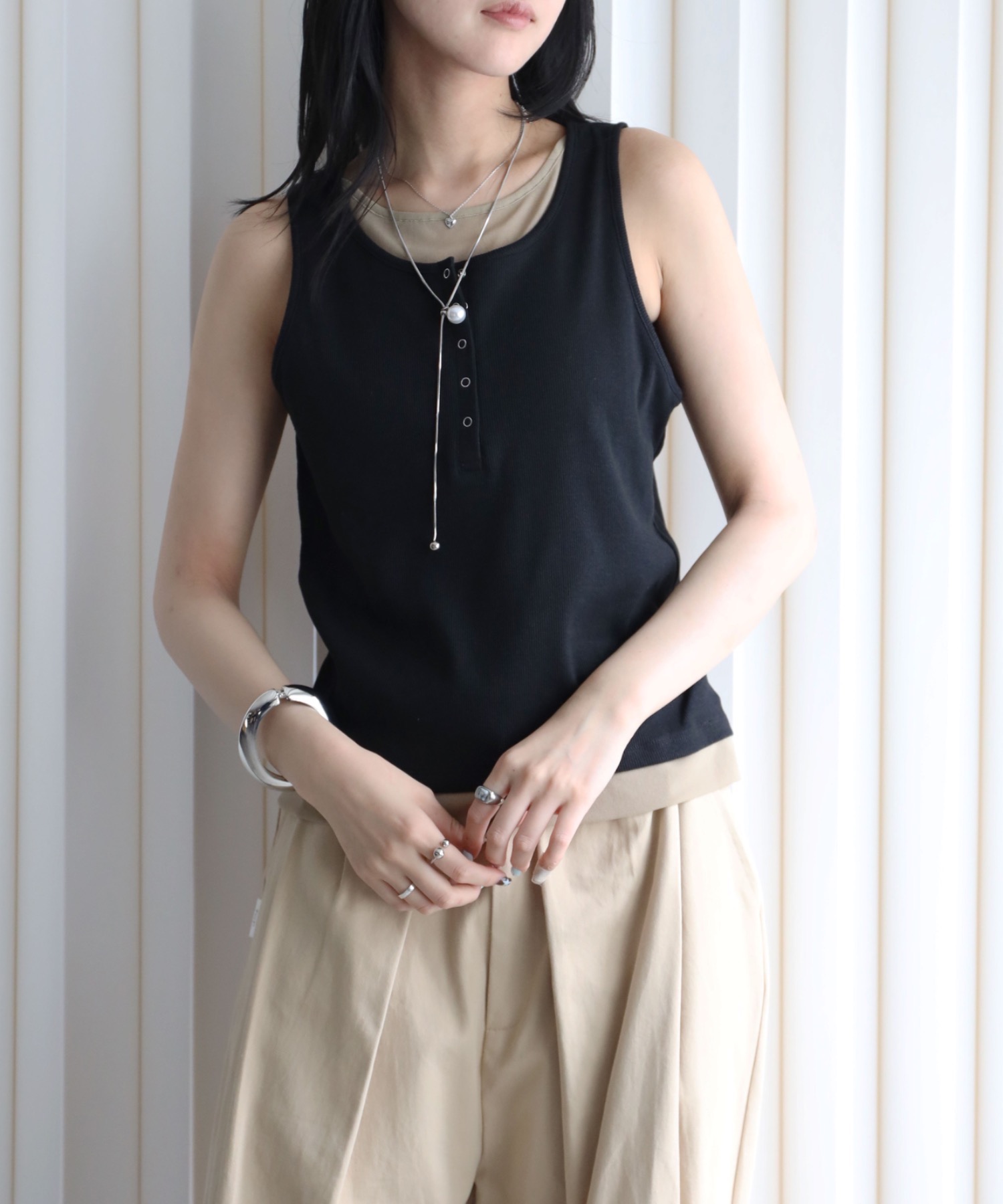 model：164cm. 着用サイズ：FREE