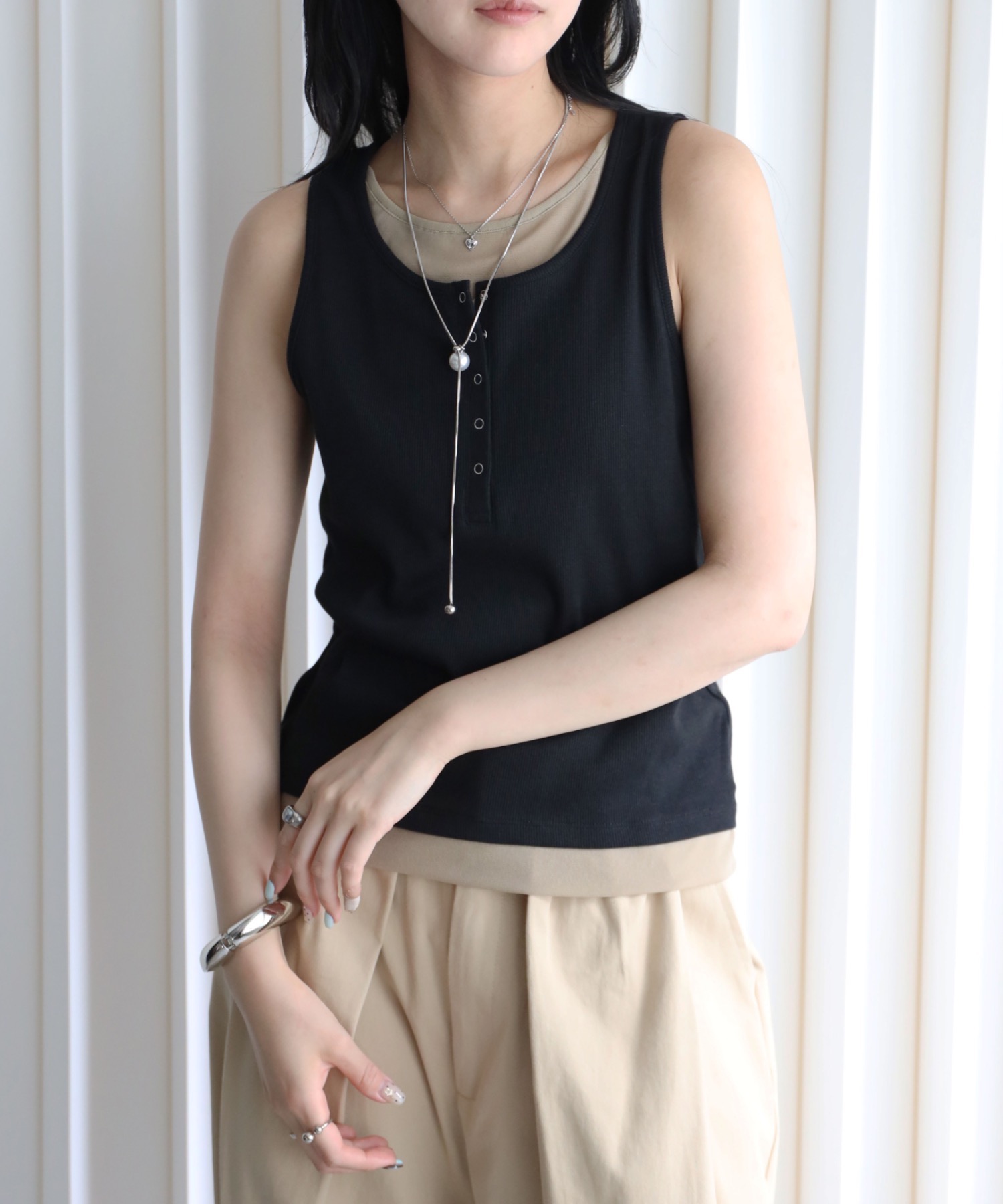 model：164cm. 着用サイズ：FREE