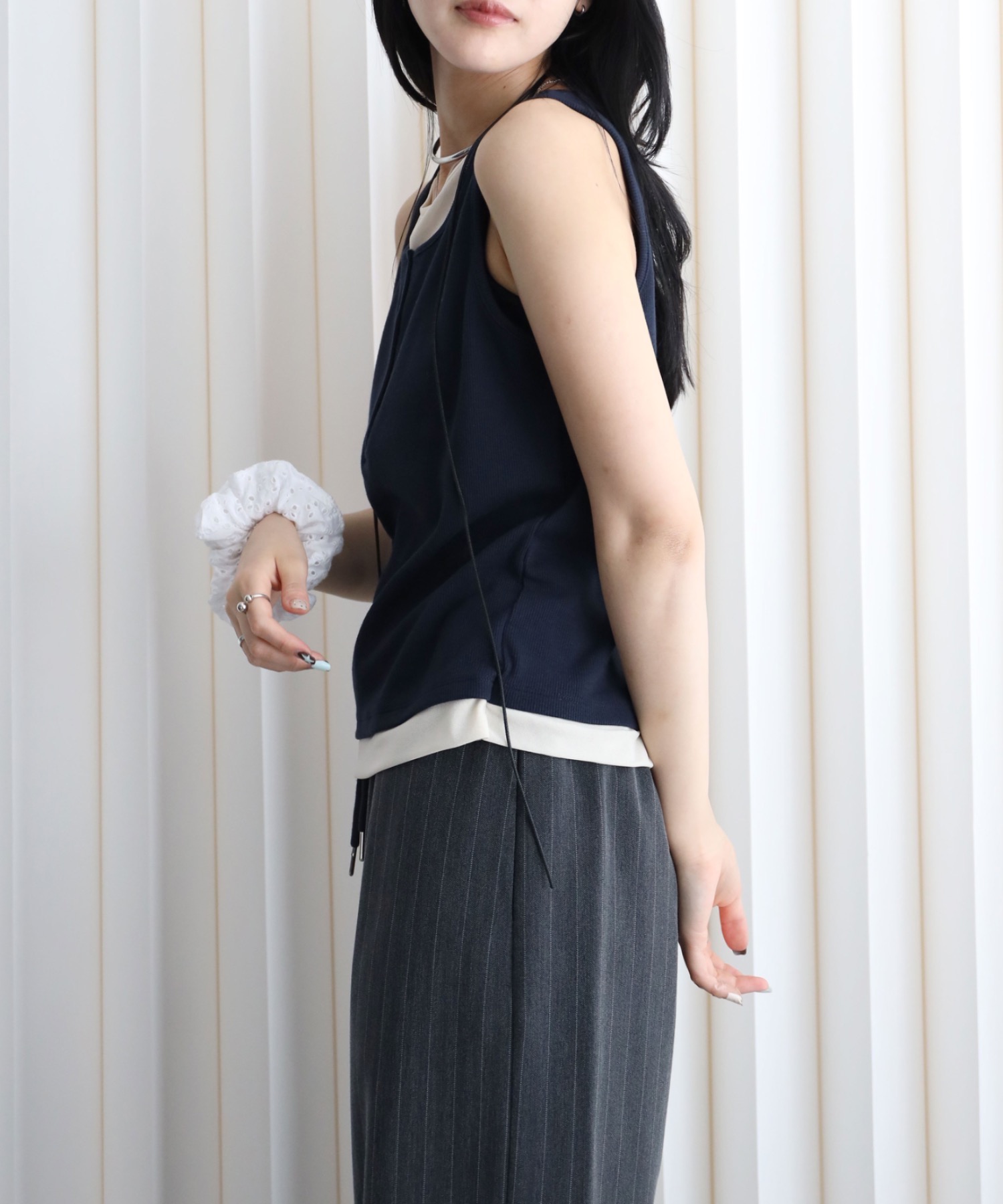model：164cm. 着用サイズ：FREE