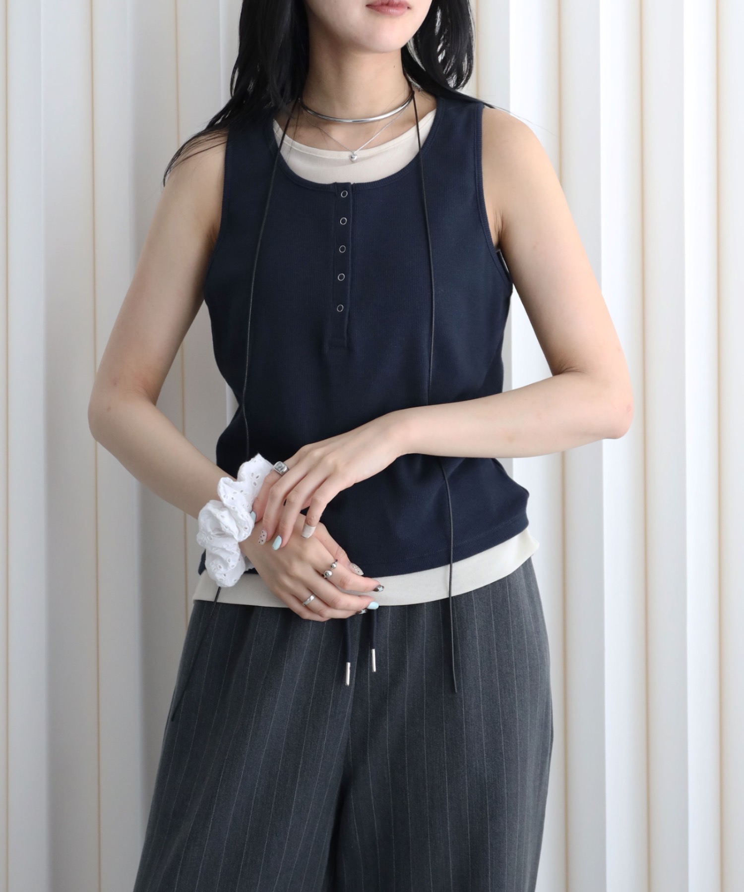 model：164cm. 着用サイズ：FREE