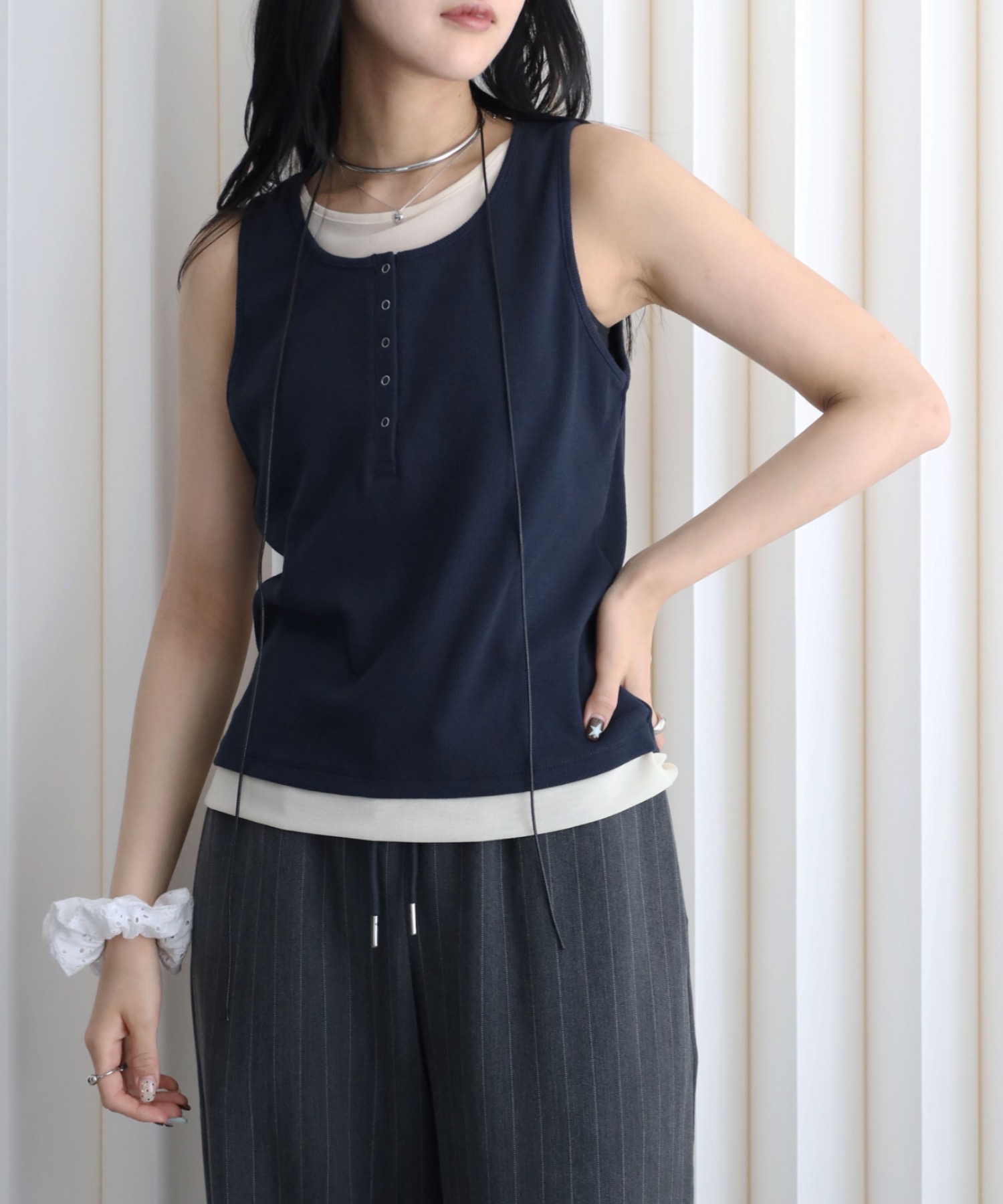 model：164cm. 着用サイズ：FREE