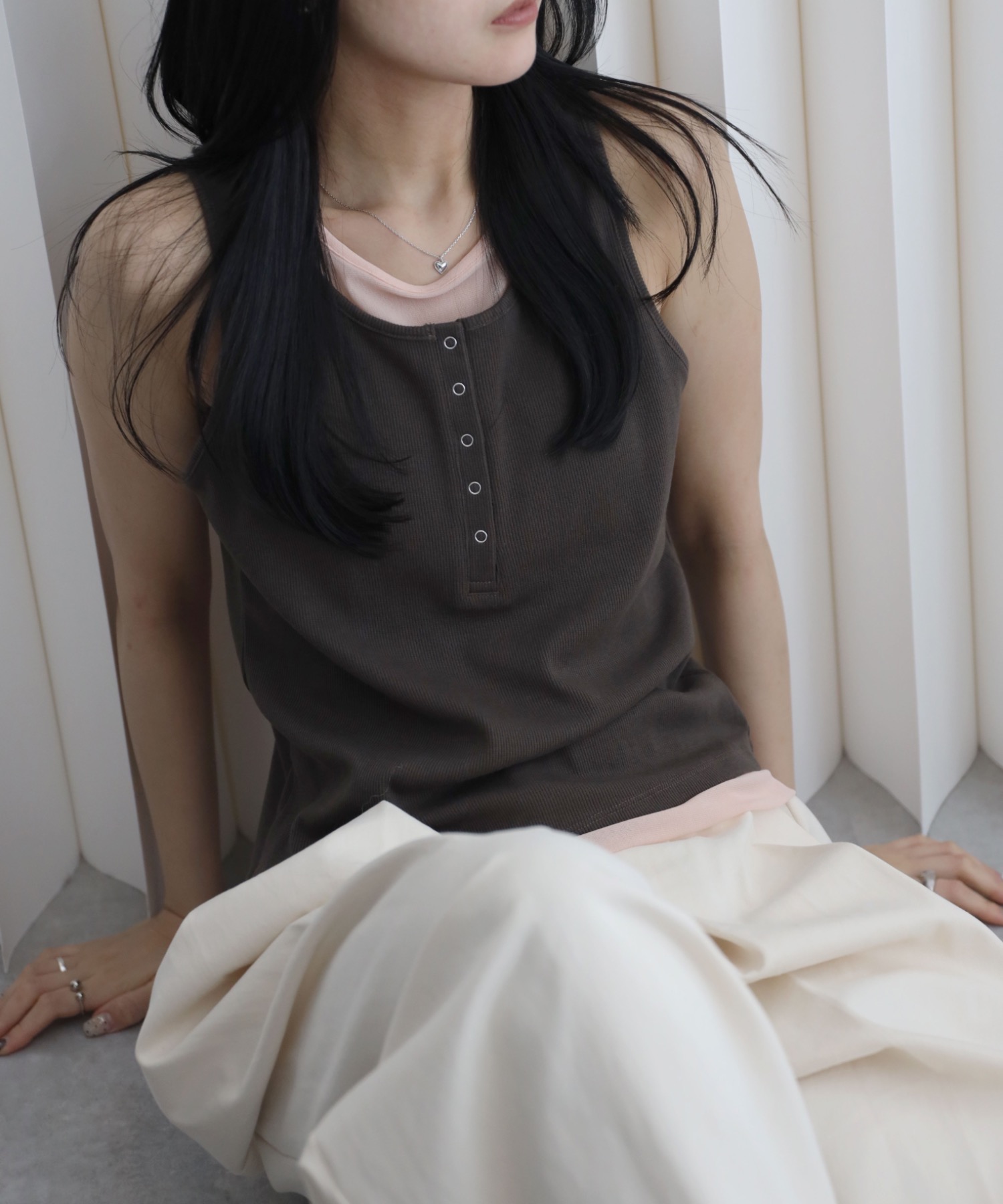 model：164cm. 着用サイズ：FREE