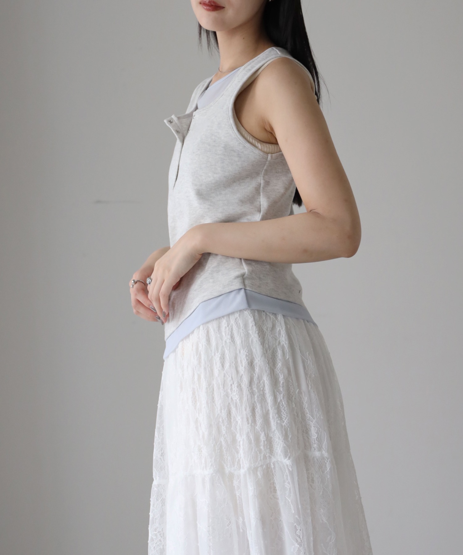 model：164cm. 着用サイズ：FREE