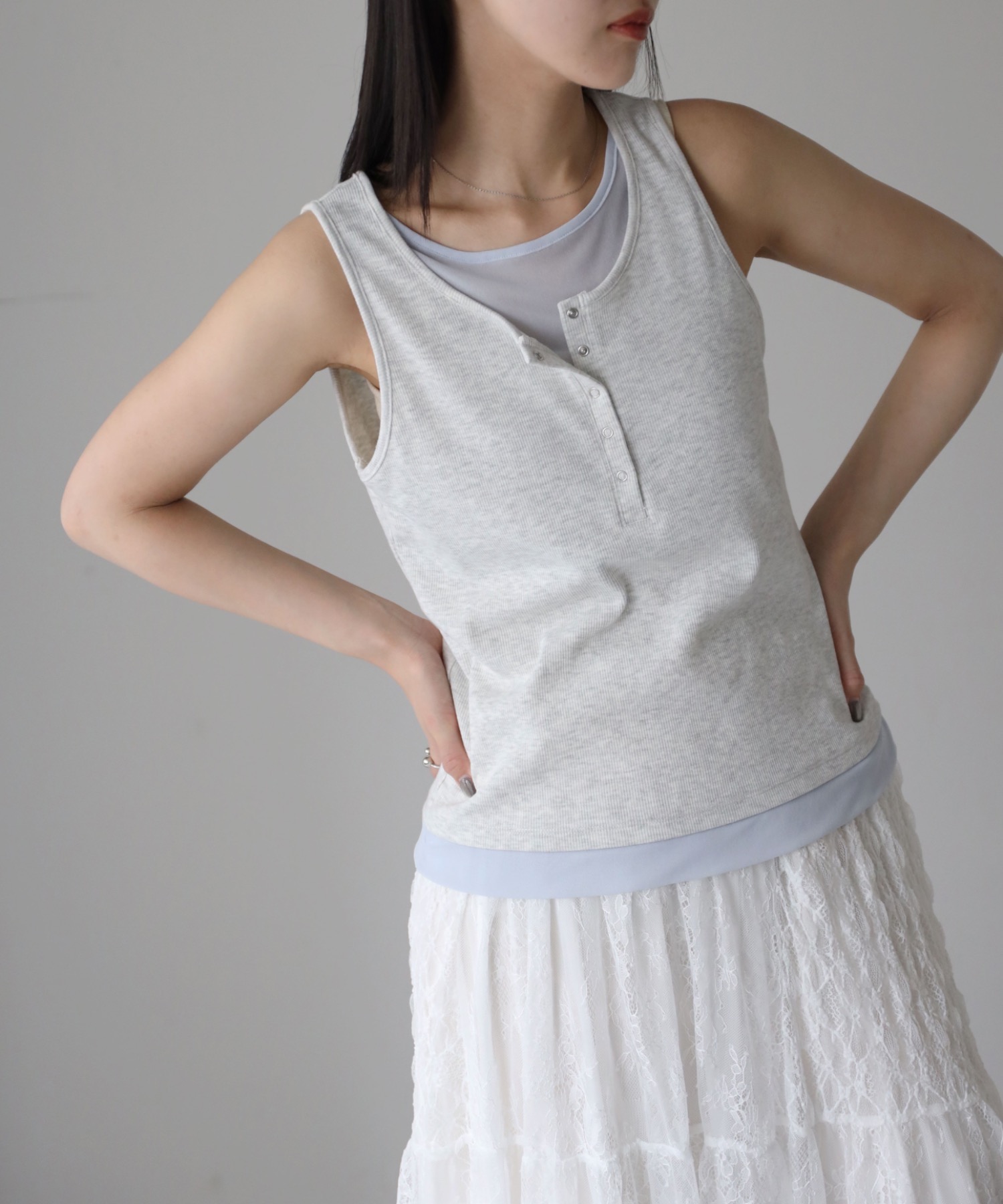 model：164cm. 着用サイズ：FREE