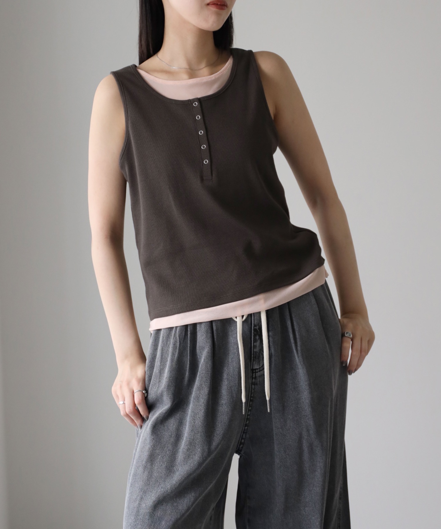 model：164cm. 着用サイズ：FREE