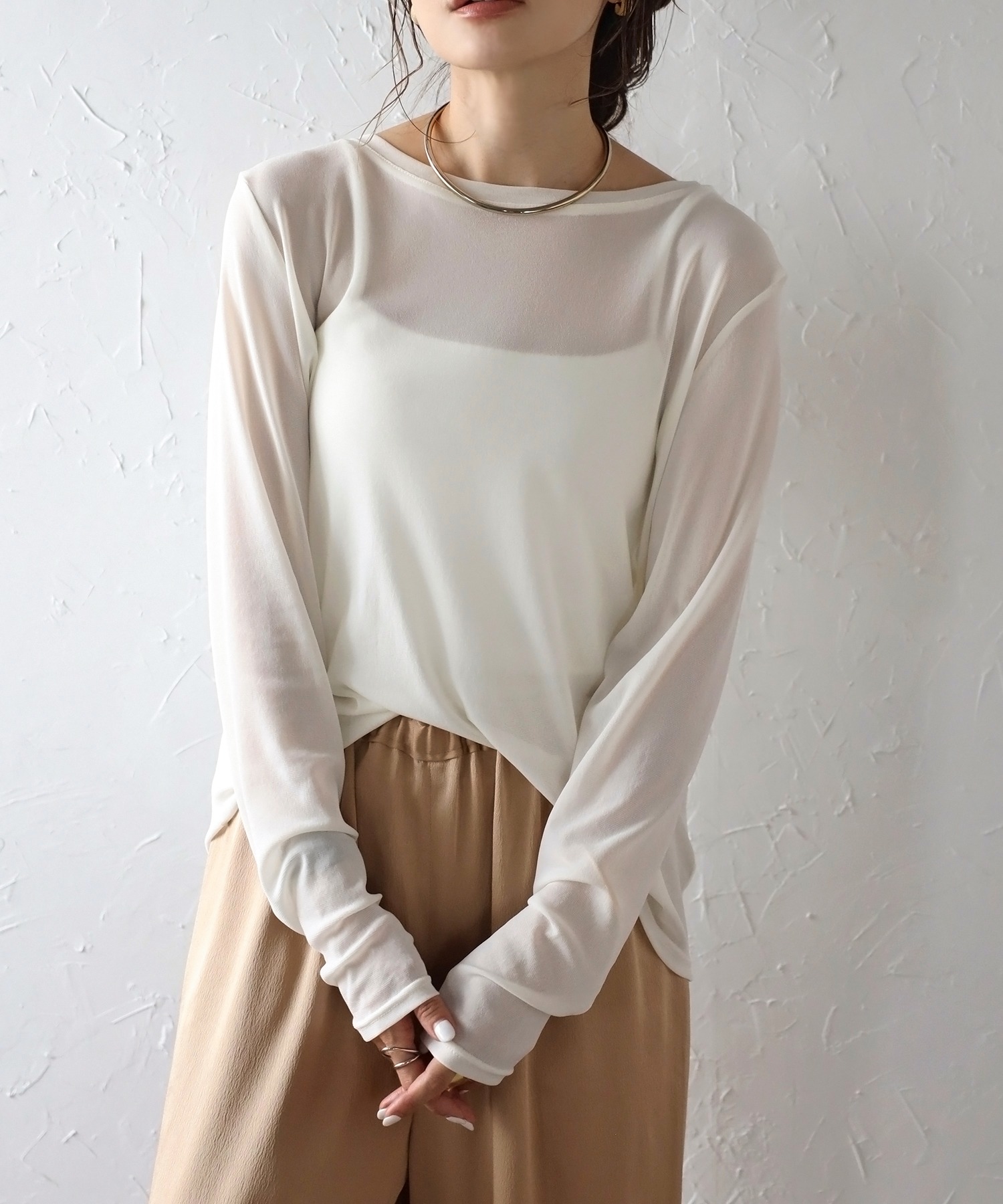model：H165 着用サイズ：FREE
