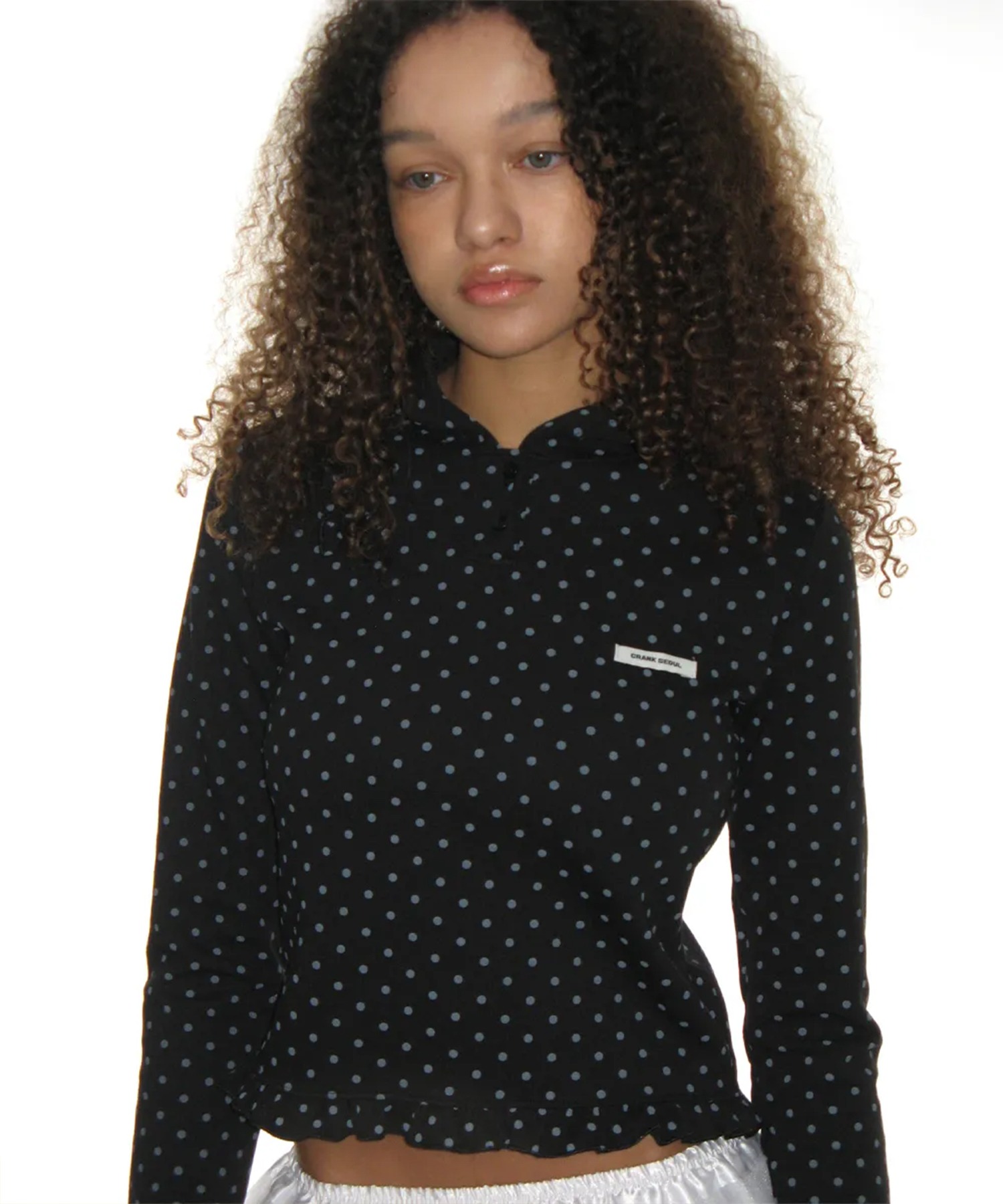 crank クランクDot Frill Hoodie ドットフリルフーディー