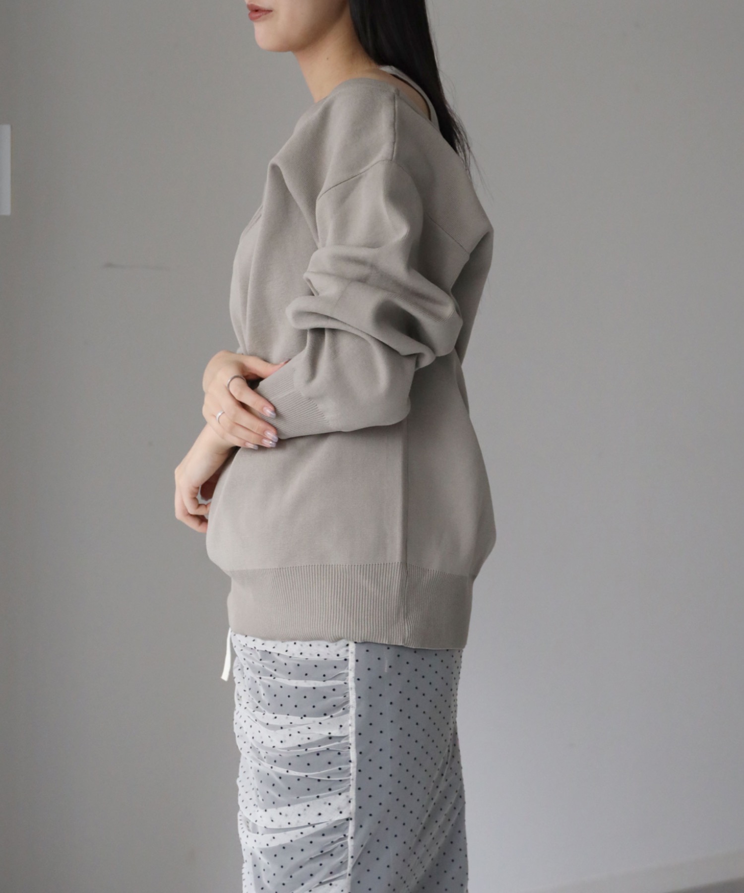 model：164cm. 着用サイズ：FREE