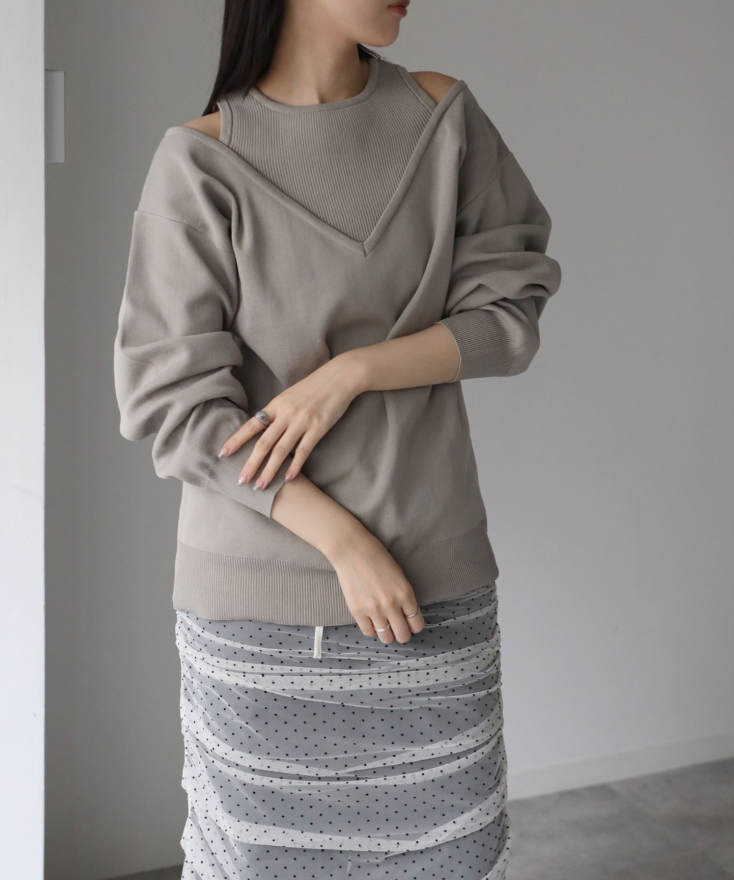 model：164cm. 着用サイズ：FREE