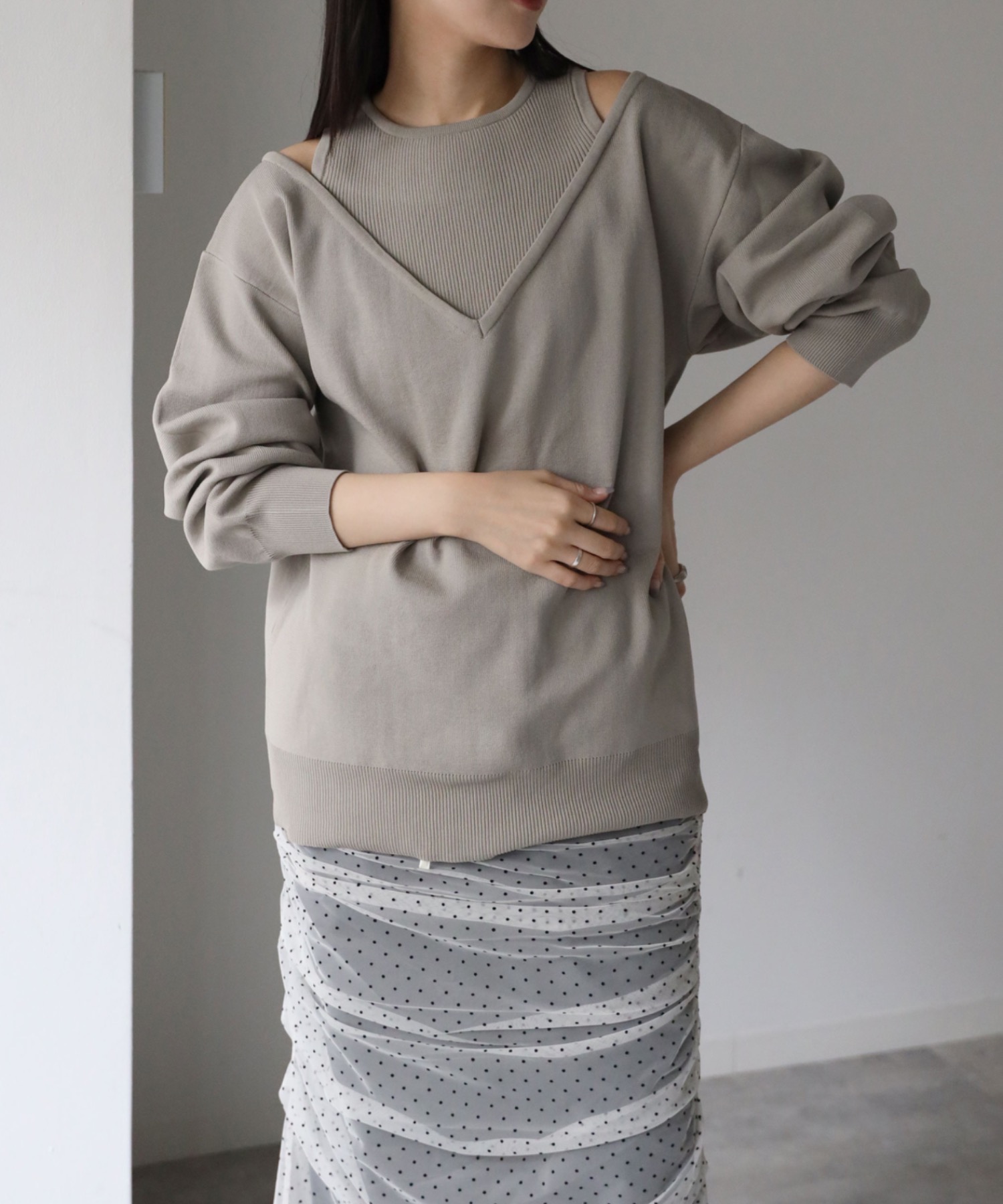 model：164cm. 着用サイズ：FREE