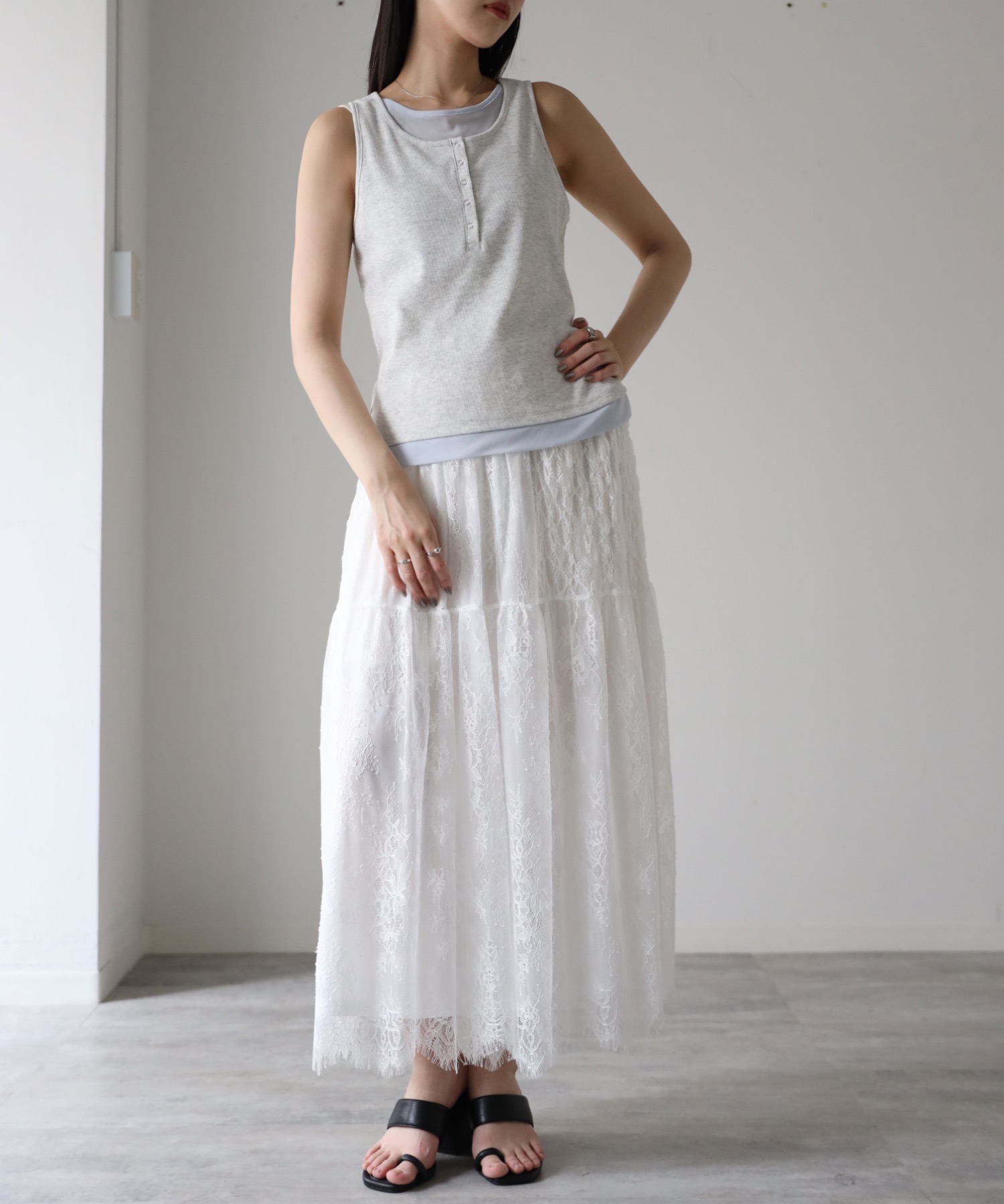 model：164cm. 着用サイズ：FREE