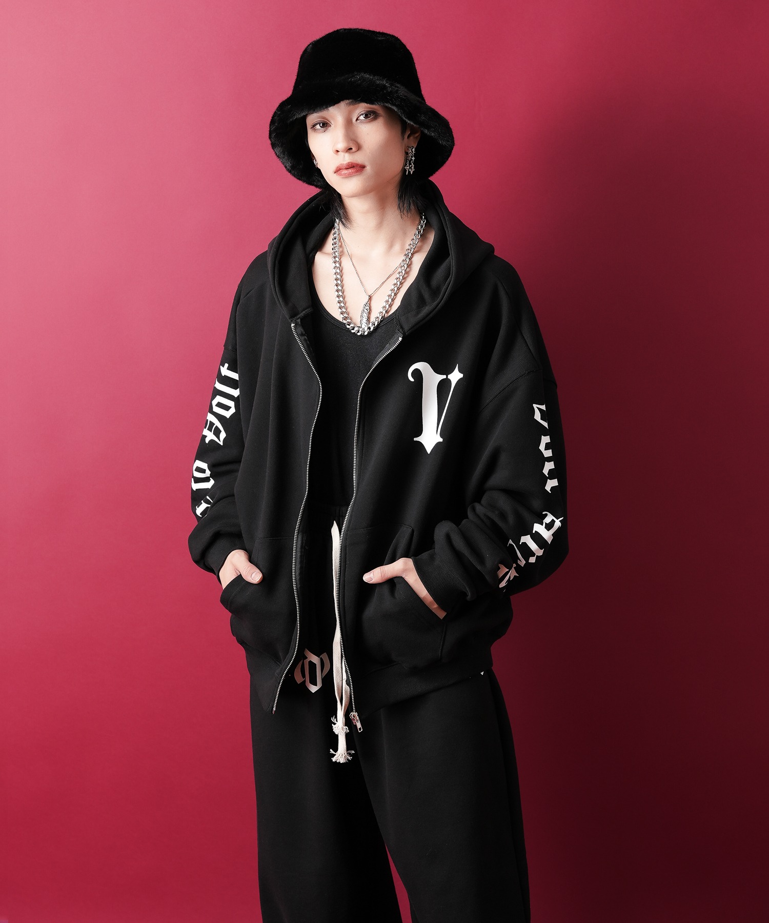 ゼベワン　zip up ジップアップ パーカー　アンコン　グッズ　本体のみ a.p.o.v. -ankoROCK's select- ストリートロゴスウェットジップアップ