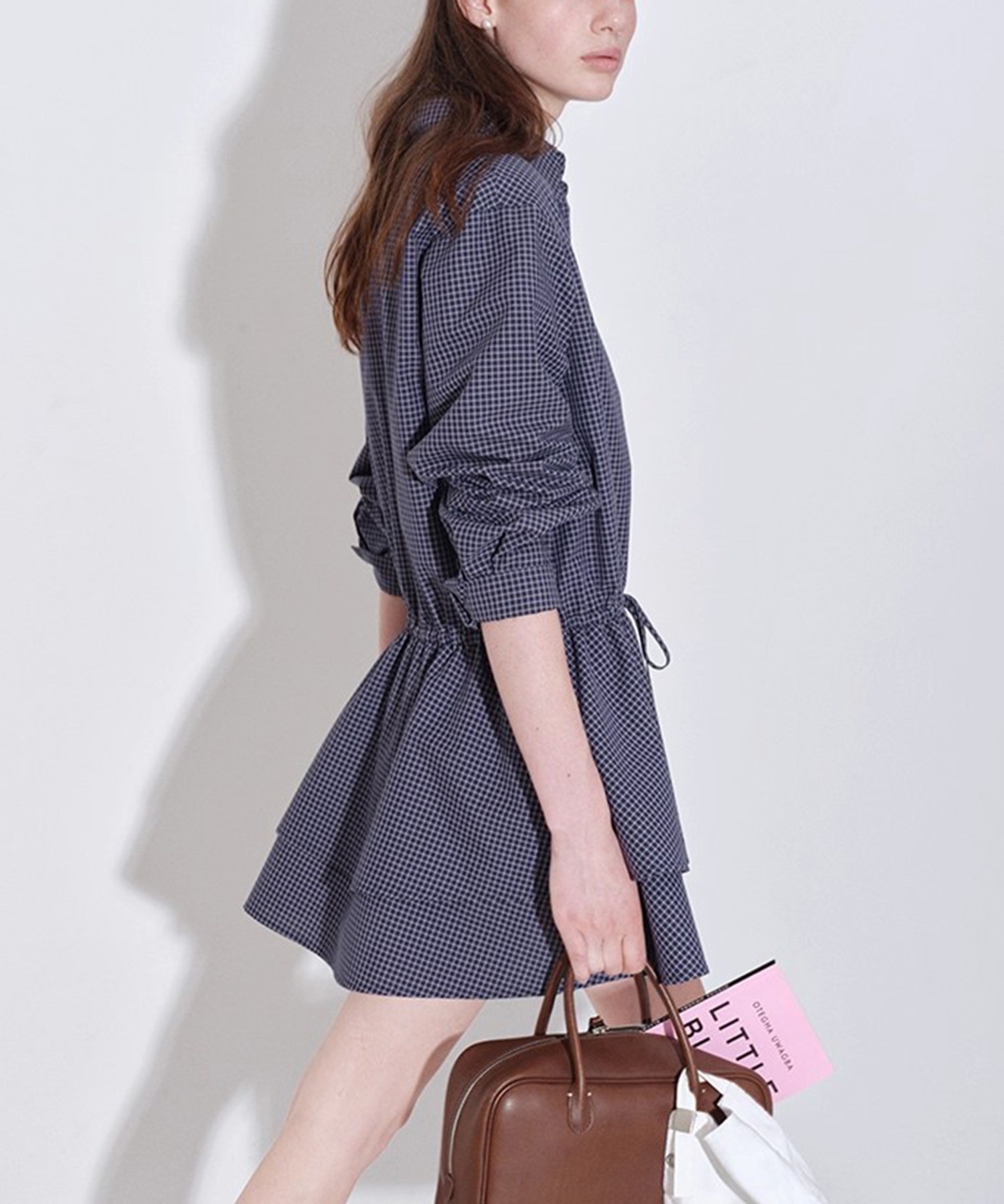 AULAデニム チェック柄ワンピース リサイクルマーク付き ドッキング チェック柄 ワンピース / ANY KIDS | ファッション