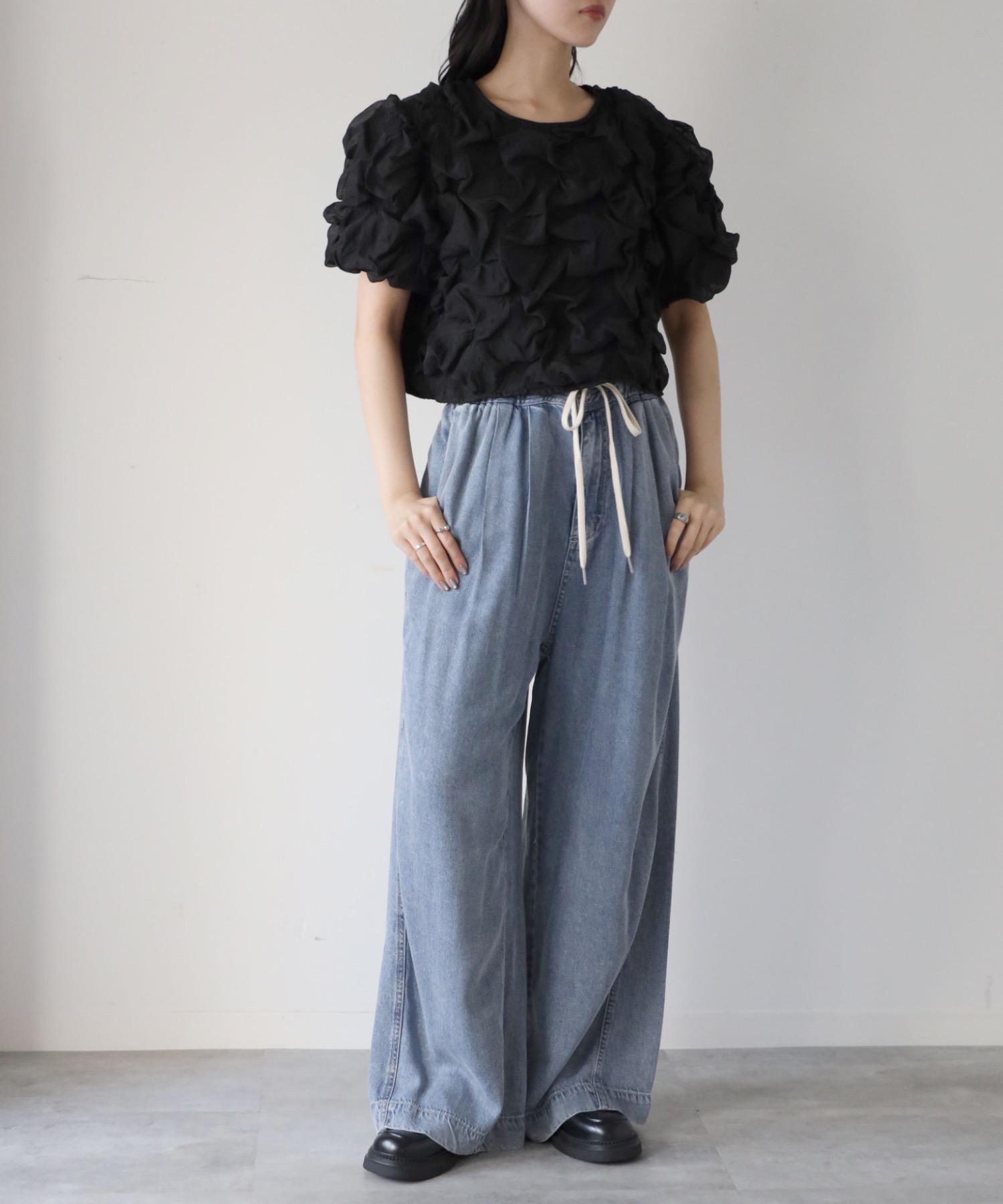 model：164cm. 着用サイズ：FREE