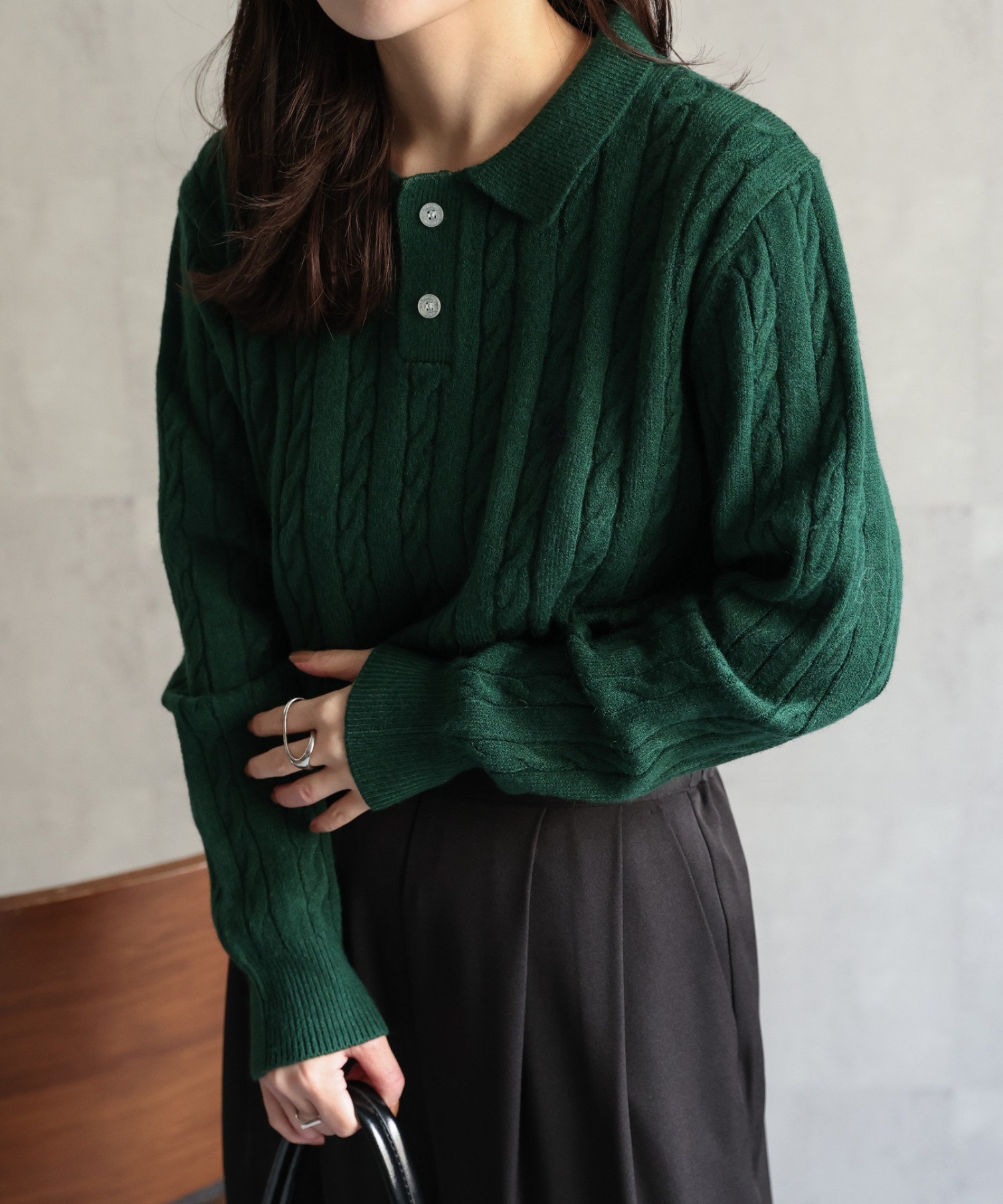 model：156cm 着用サイズ：L