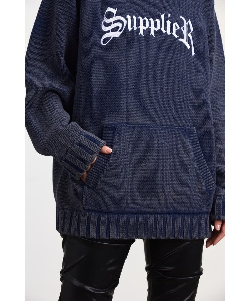 A'GEM/9 × .kom『SUPPLIER/サプライヤー』LOGO KNIT HOODIE / ロゴ